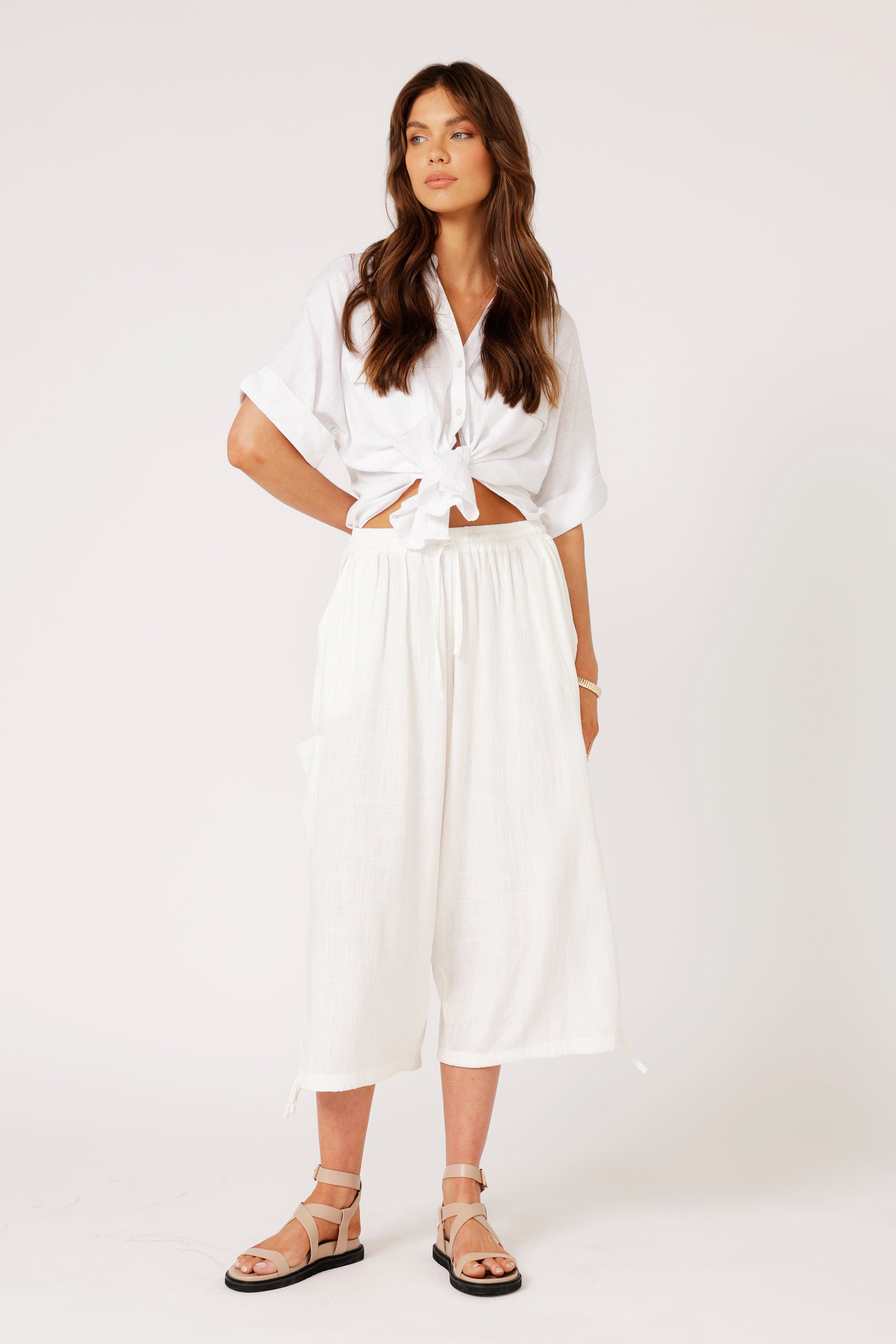 Cargo Pant | Ecru Linen - Saffron Road