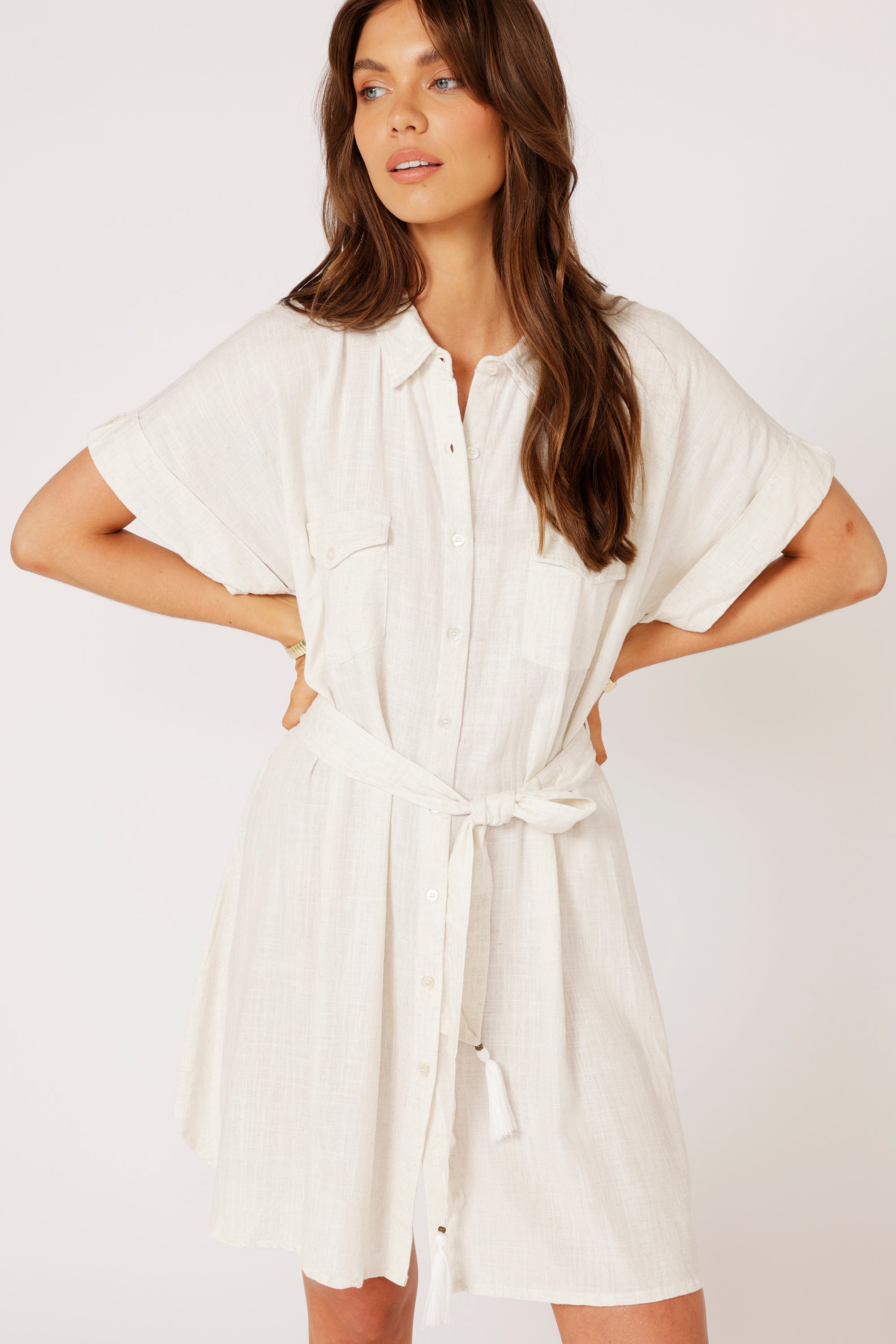 Beach Dress | Wheat Linen - Saffron Road