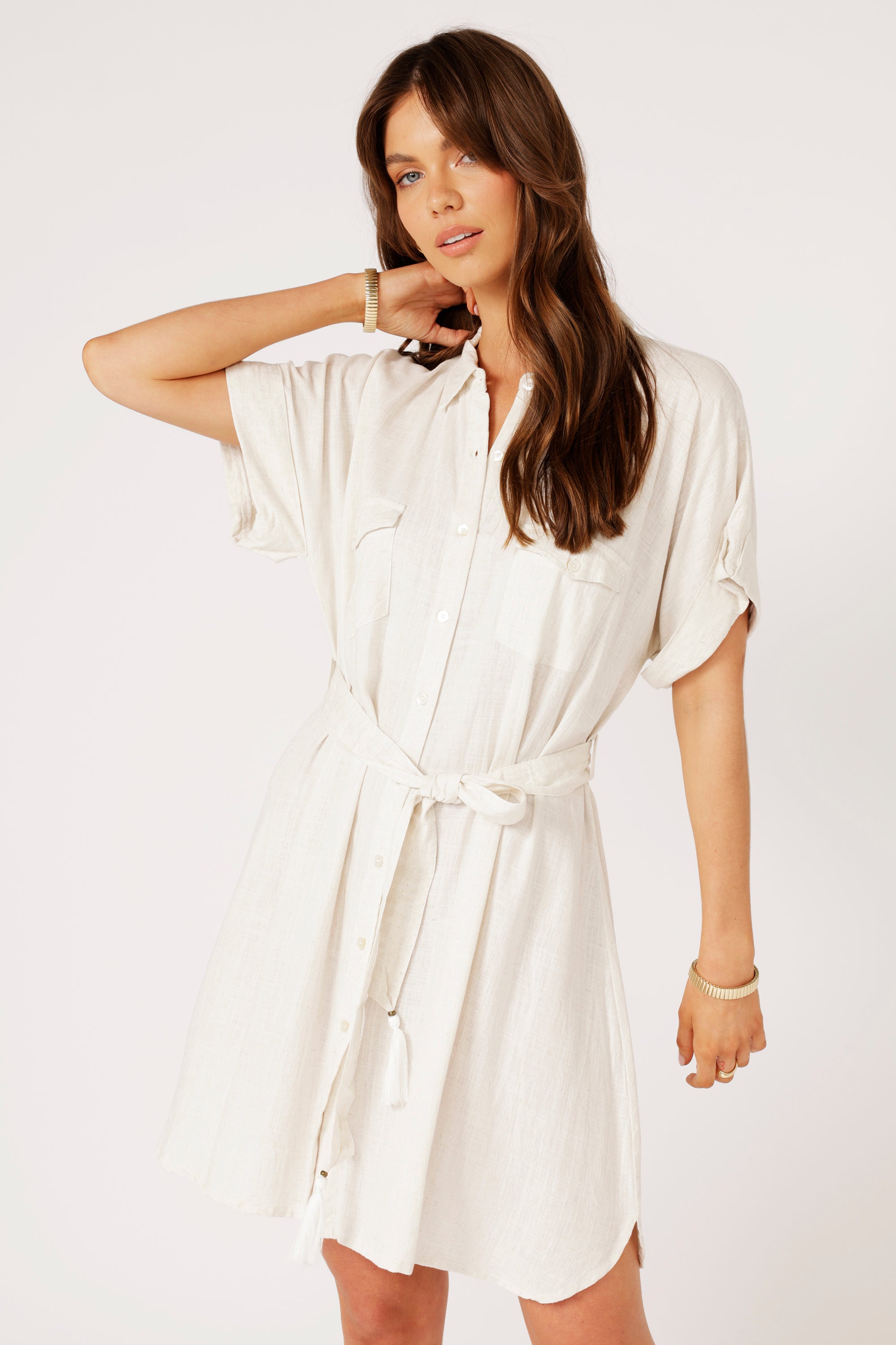 Beach Dress | Wheat Linen - Saffron Road