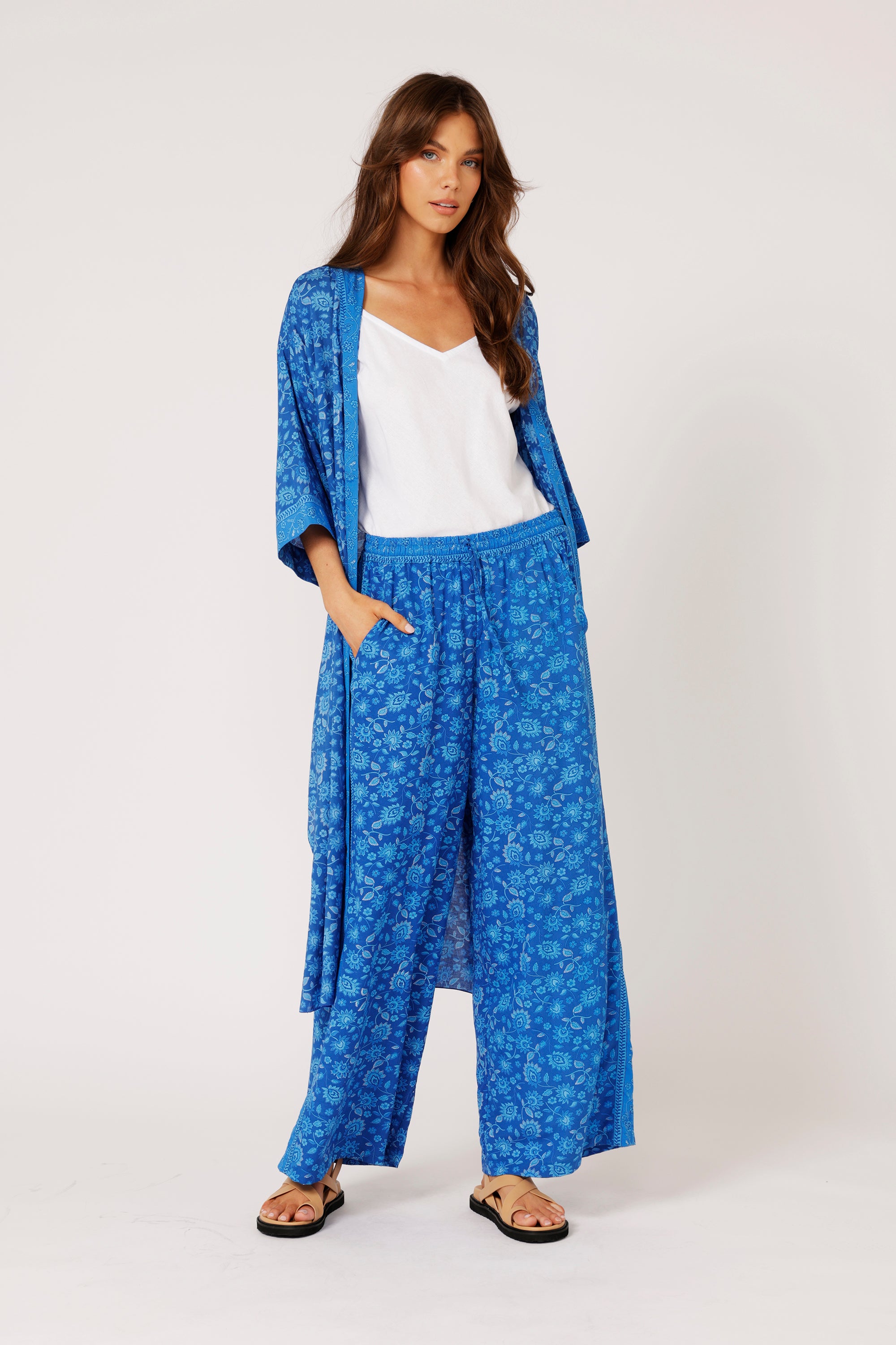Border Pant | Blue Hawaii - Saffron Road