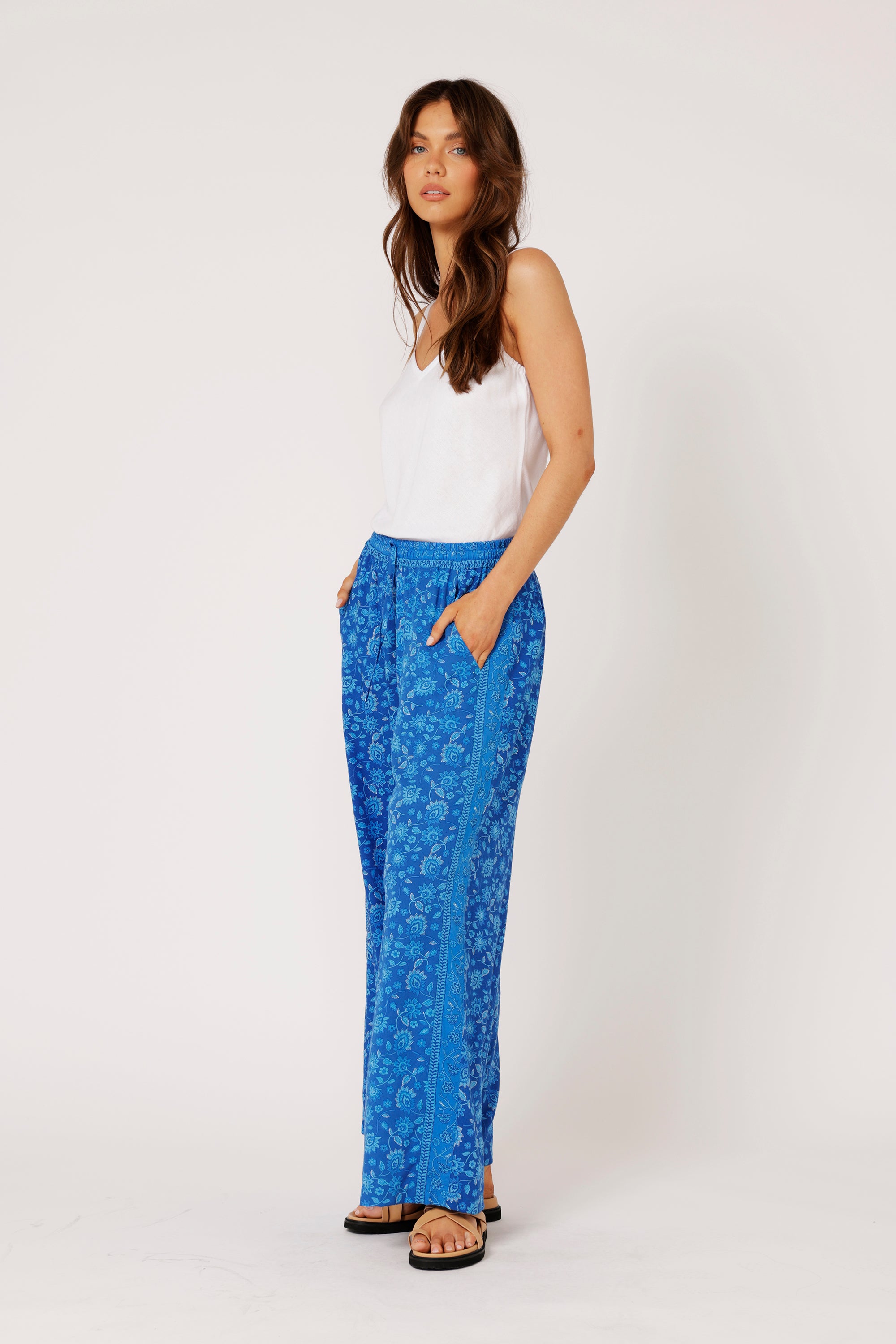 Border Pant | Blue Hawaii - Saffron Road