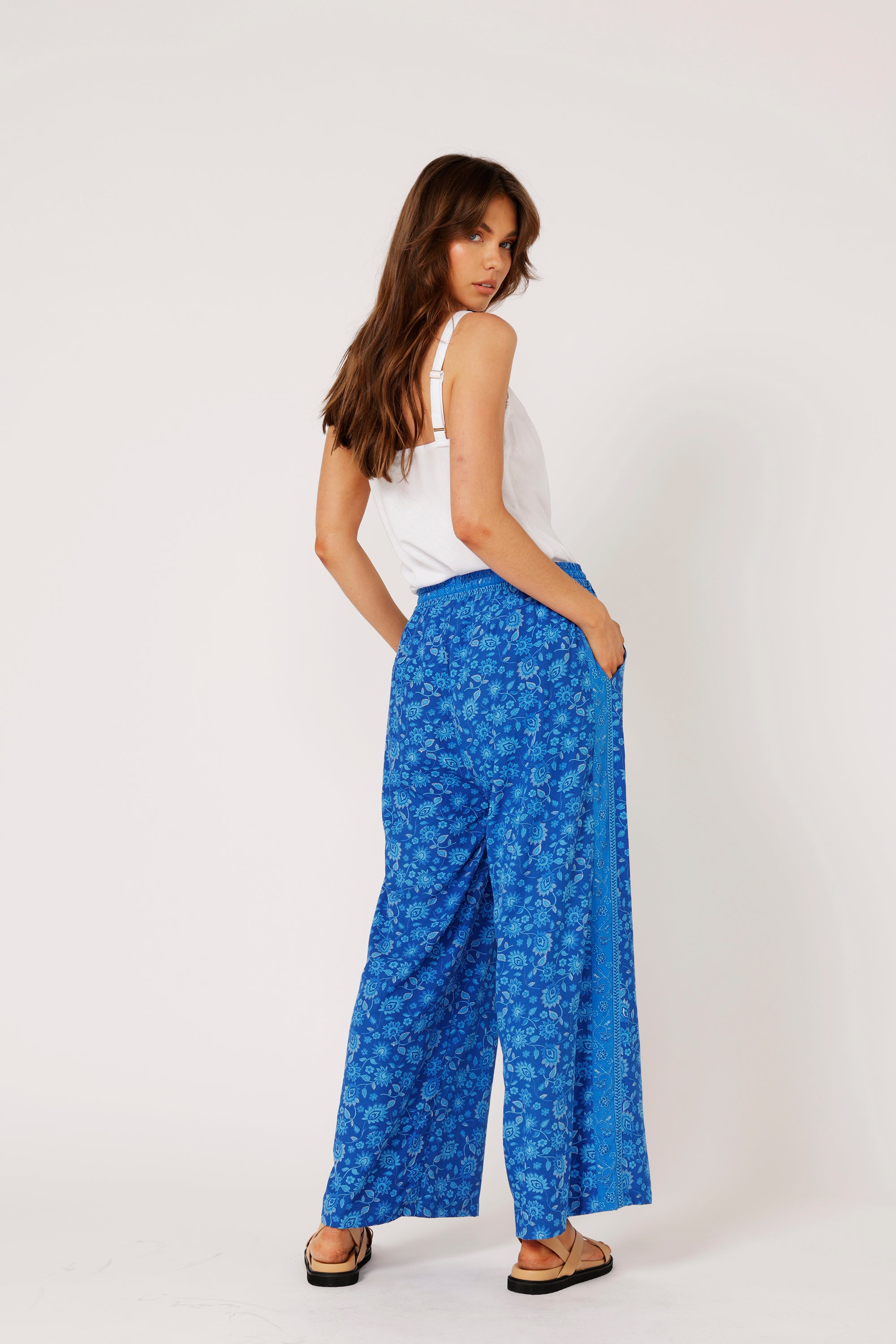 Border Pant | Blue Hawaii - Saffron Road