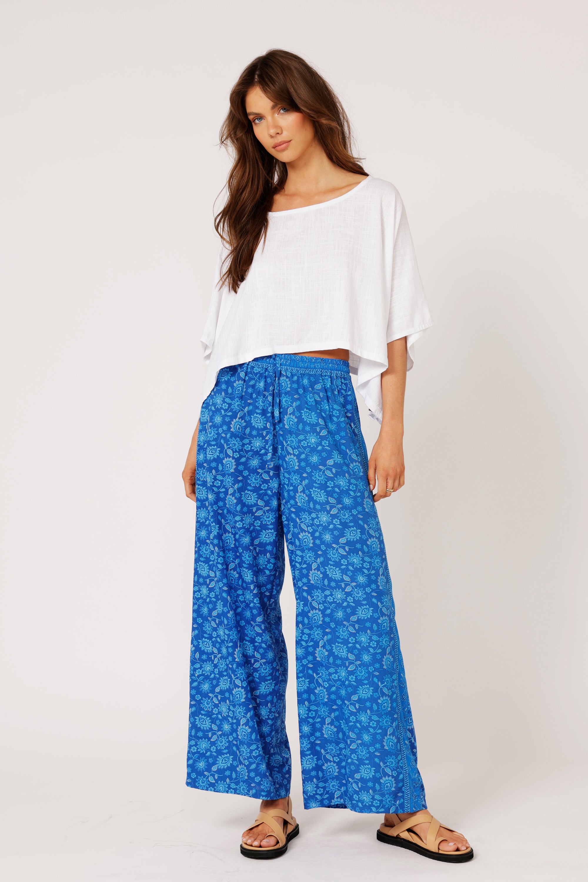 The Nat Top (Cropped) | White Linen - Saffron Road