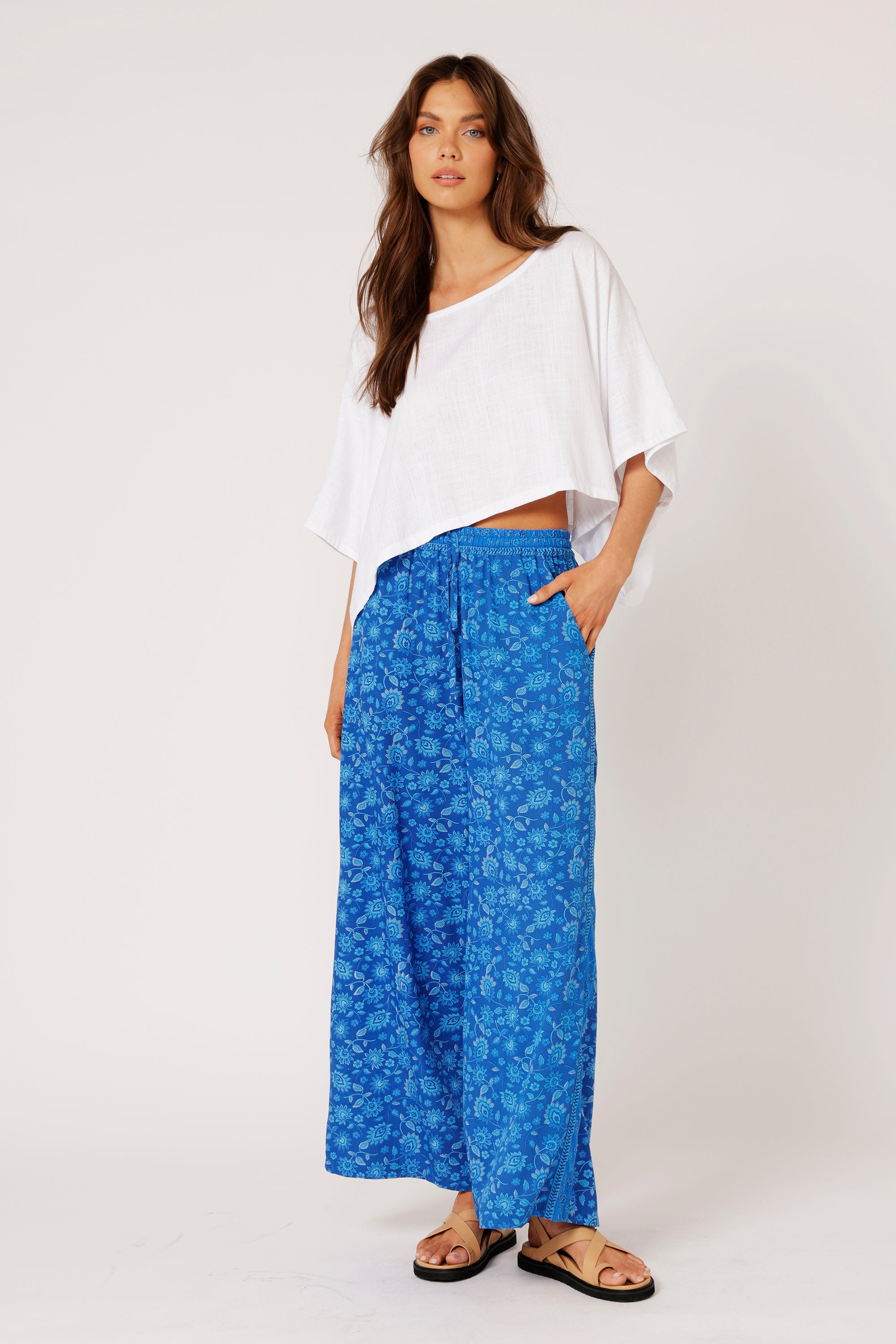Border Pant | Blue Hawaii - Saffron Road