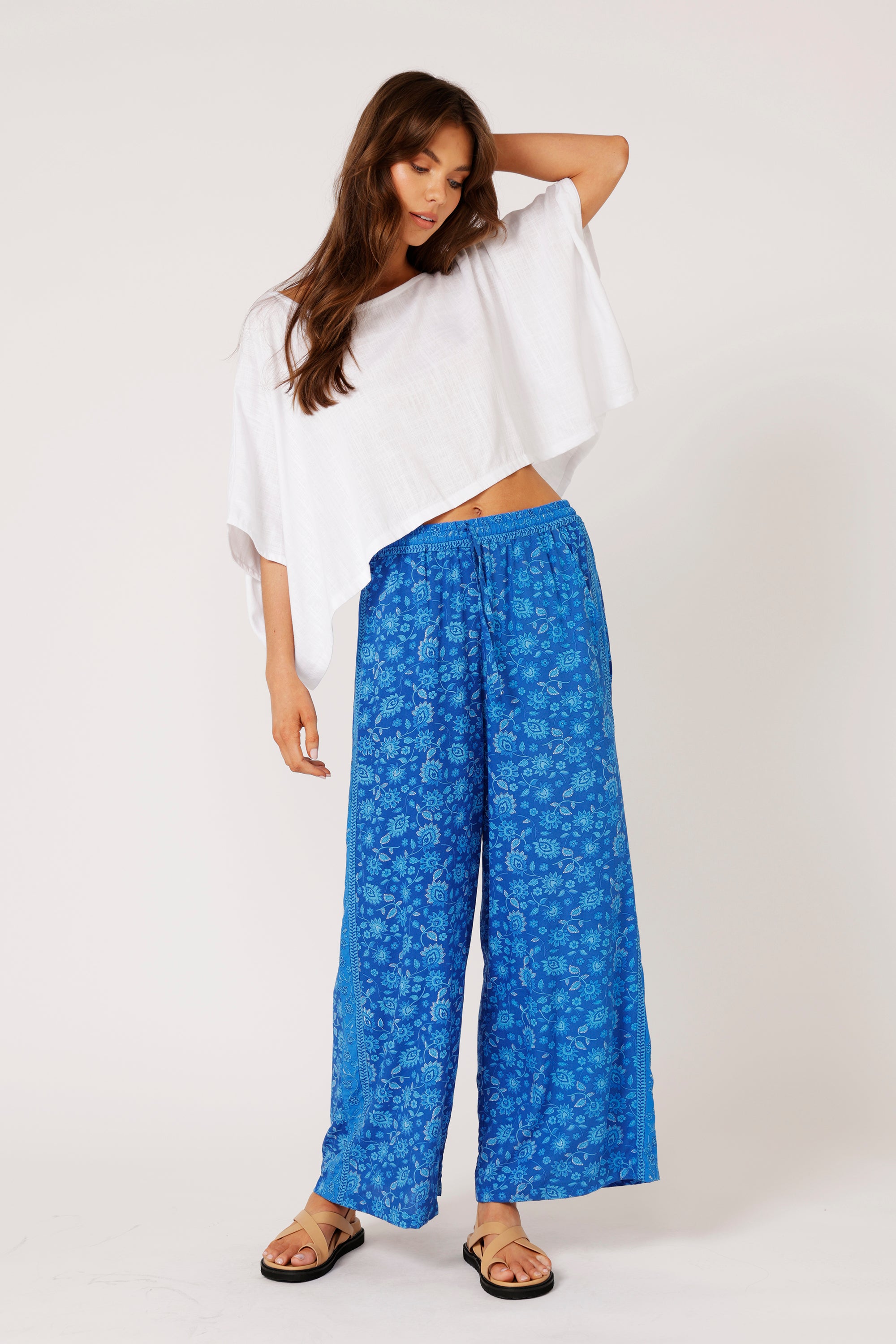 The Nat Top (Cropped) | White Linen - Saffron Road