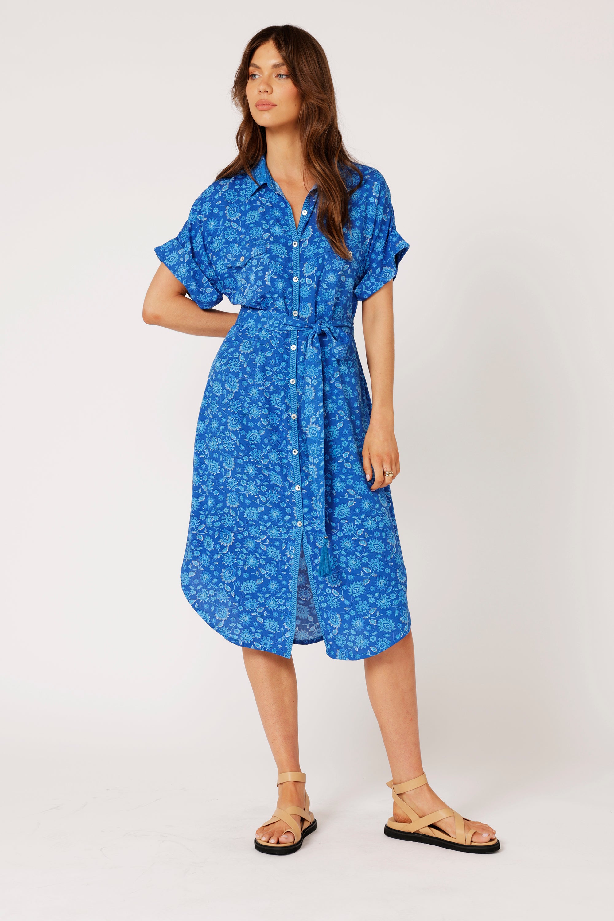 Shirt Dress | Blue Hawaii - Saffron Road