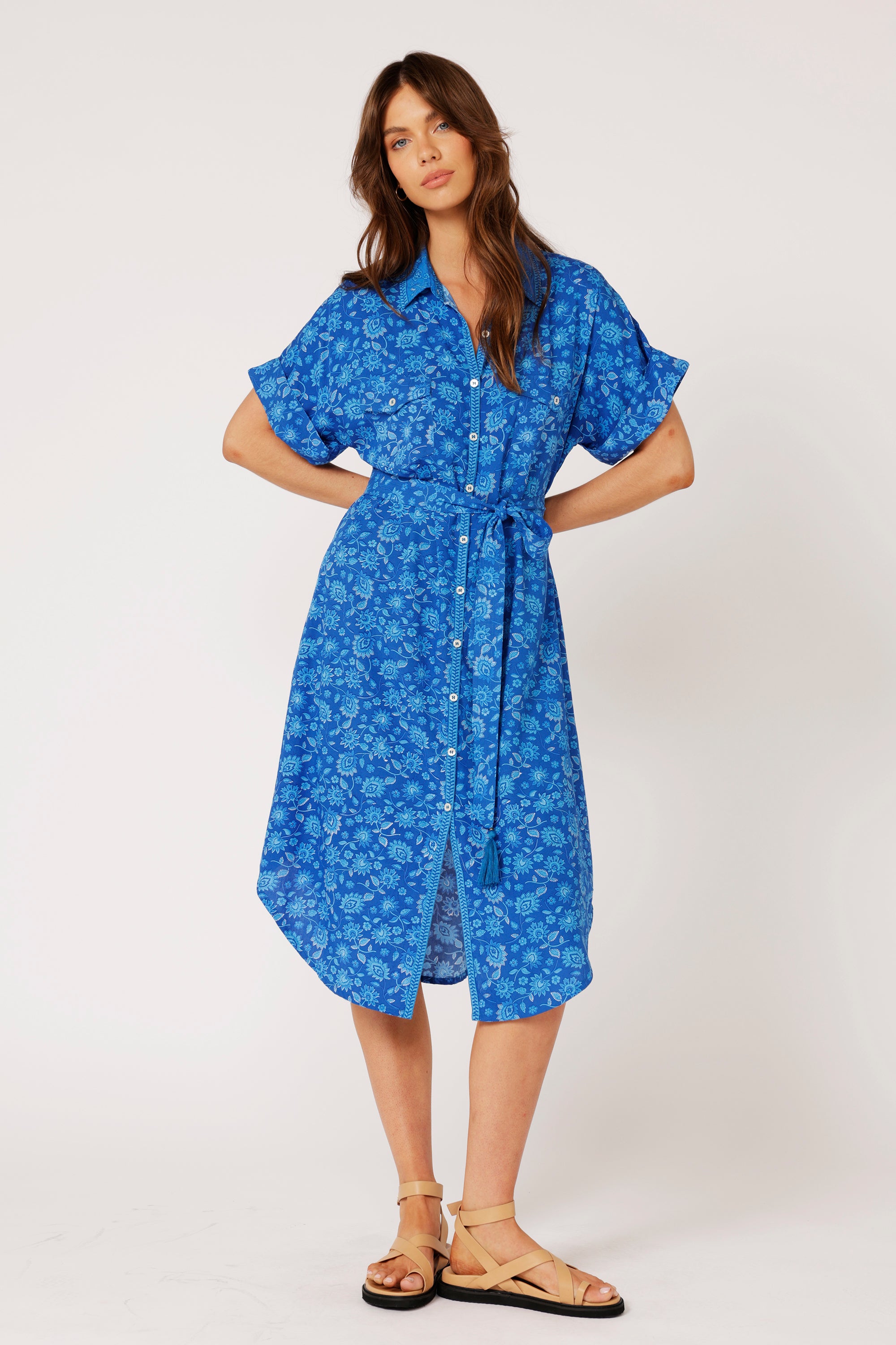 Shirt Dress | Blue Hawaii - Saffron Road