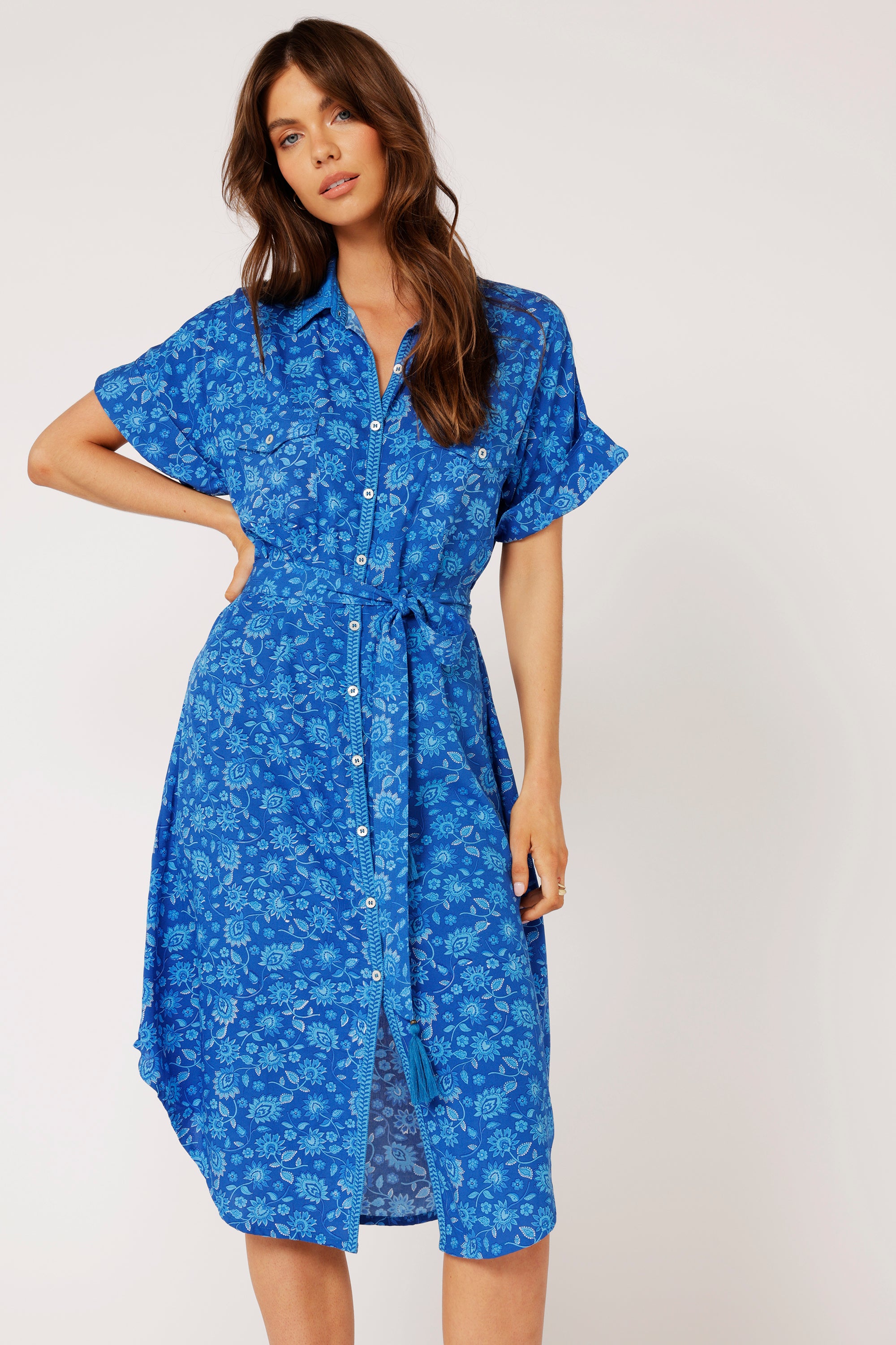 Shirt Dress | Blue Hawaii - Saffron Road