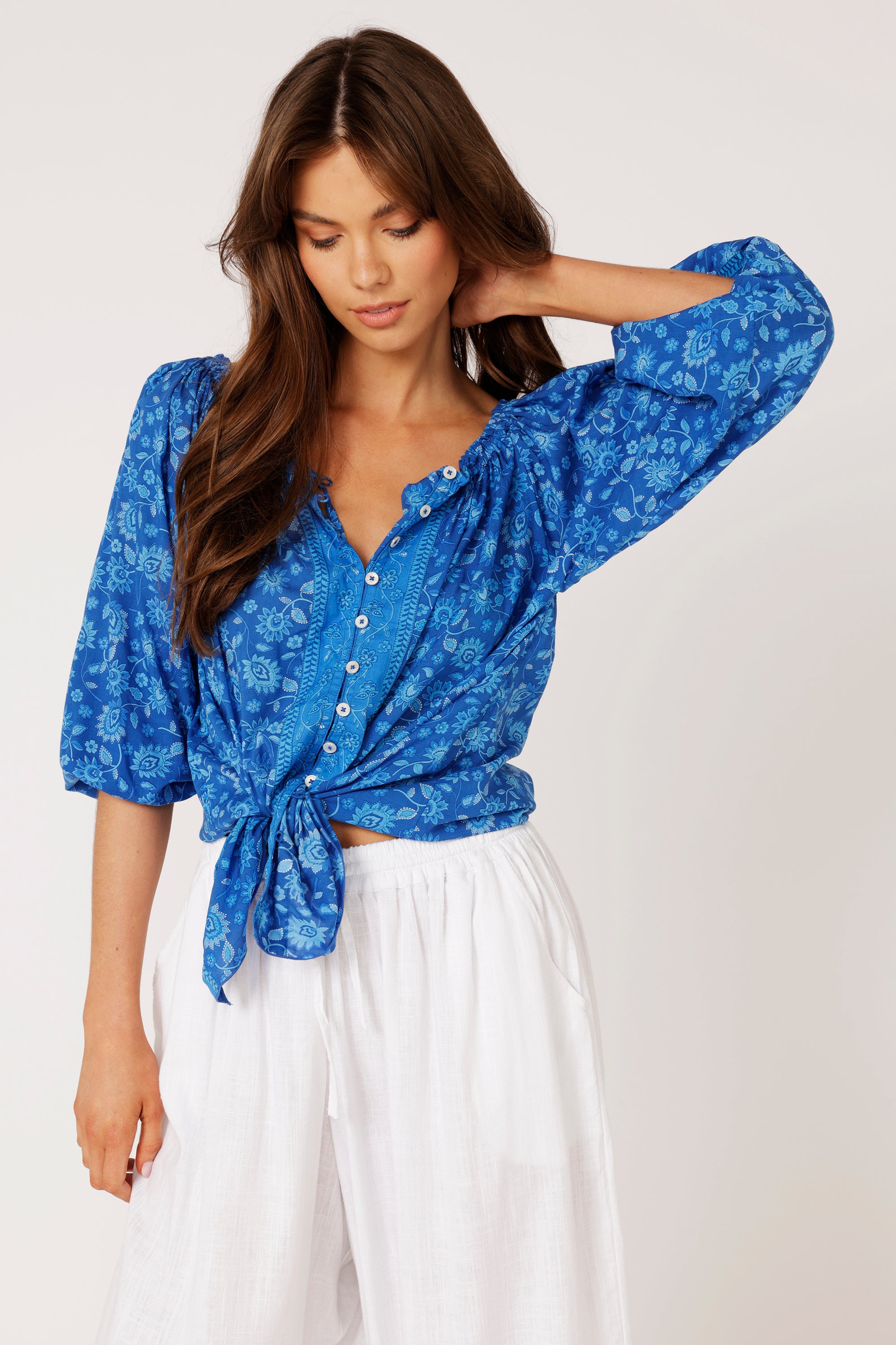 Paris Night Top | Blue Hawaii - Saffron Road