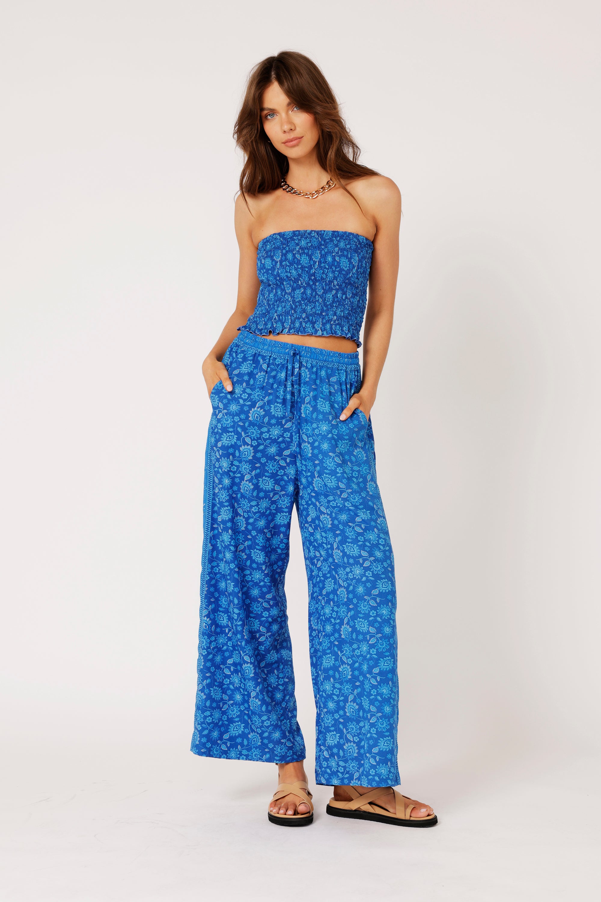 Border Pant | Blue Hawaii - Saffron Road