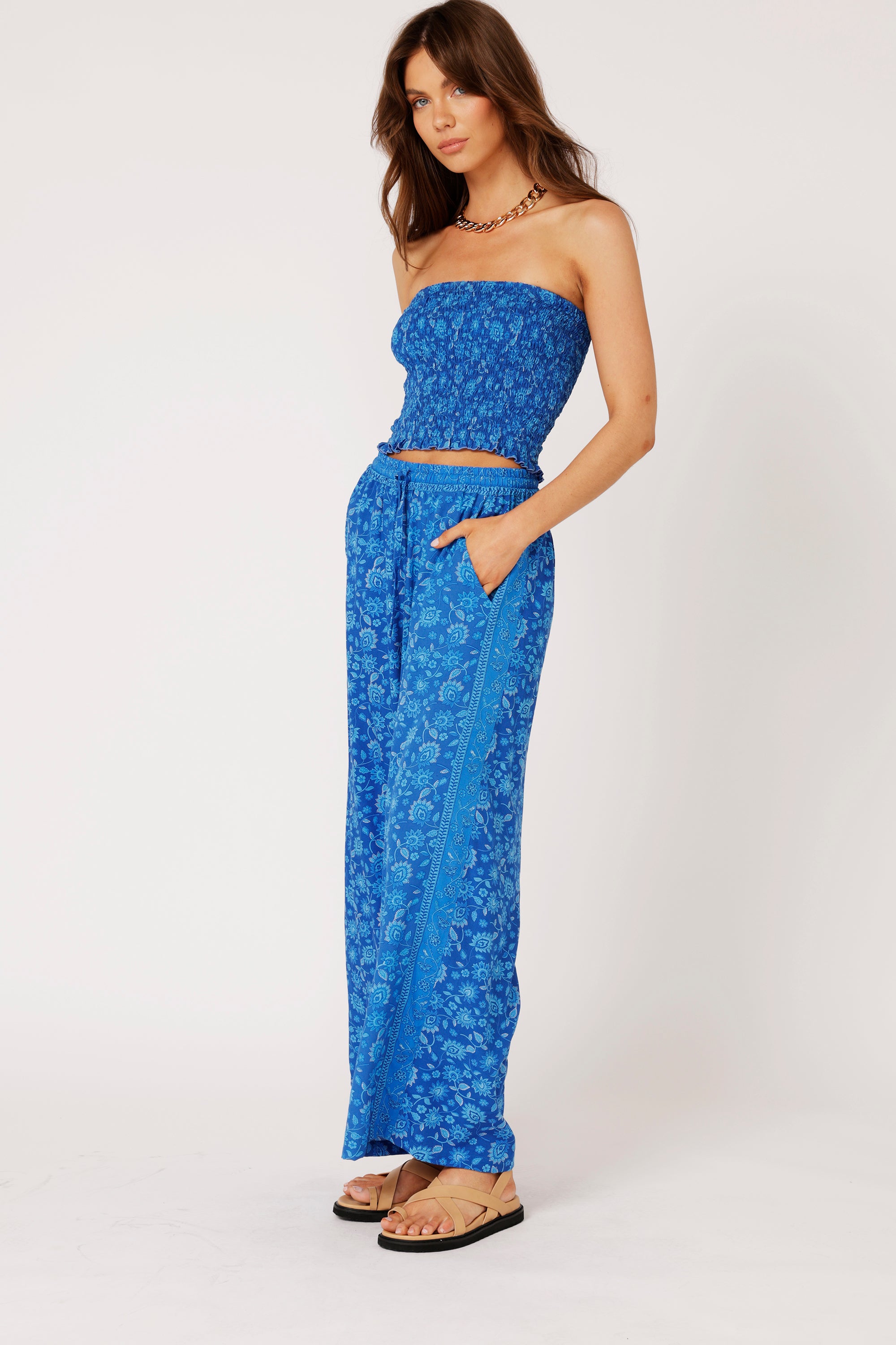 Border Pant | Blue Hawaii - Saffron Road