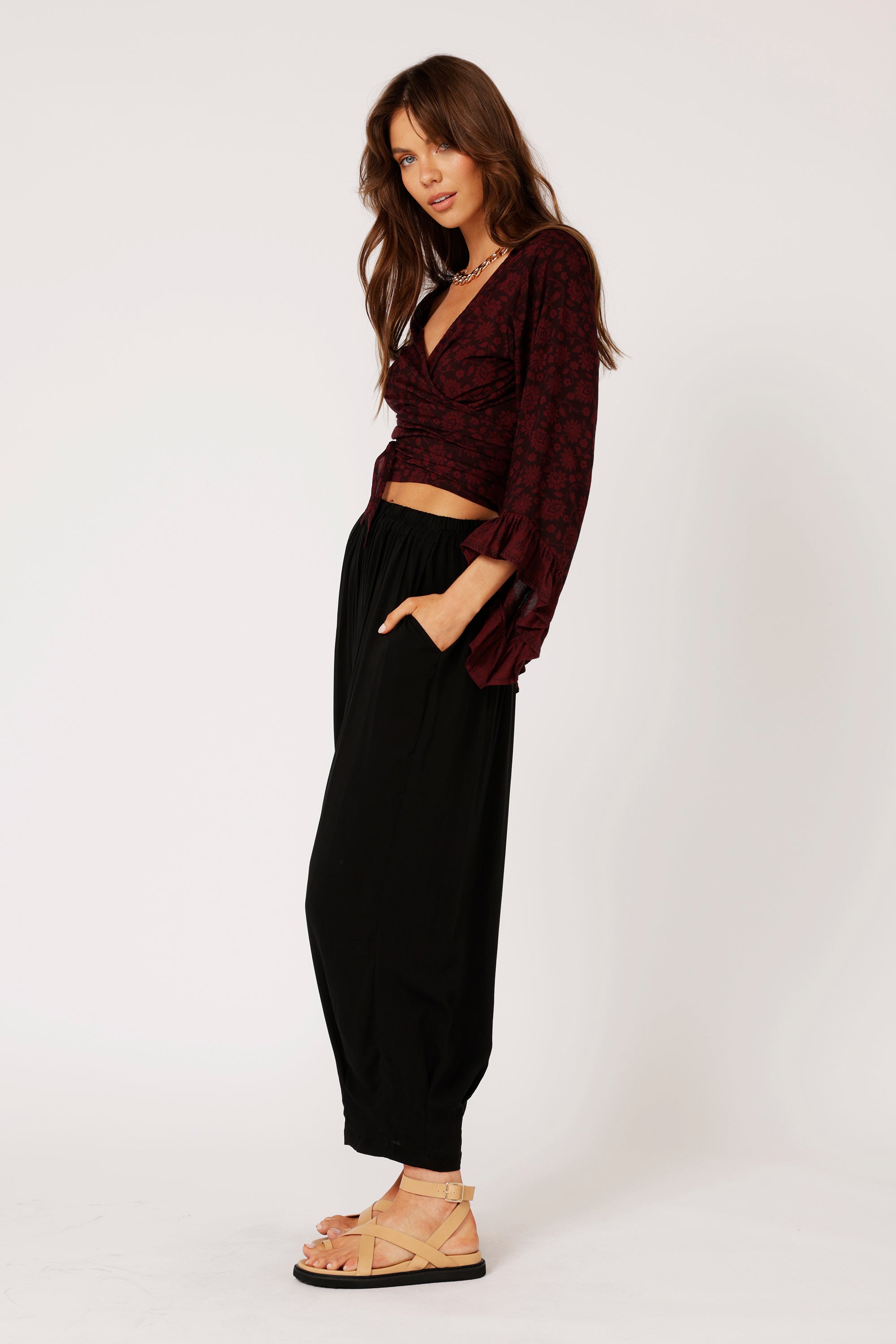 Wrap Me Up Top | Plum Flower - Saffron Road