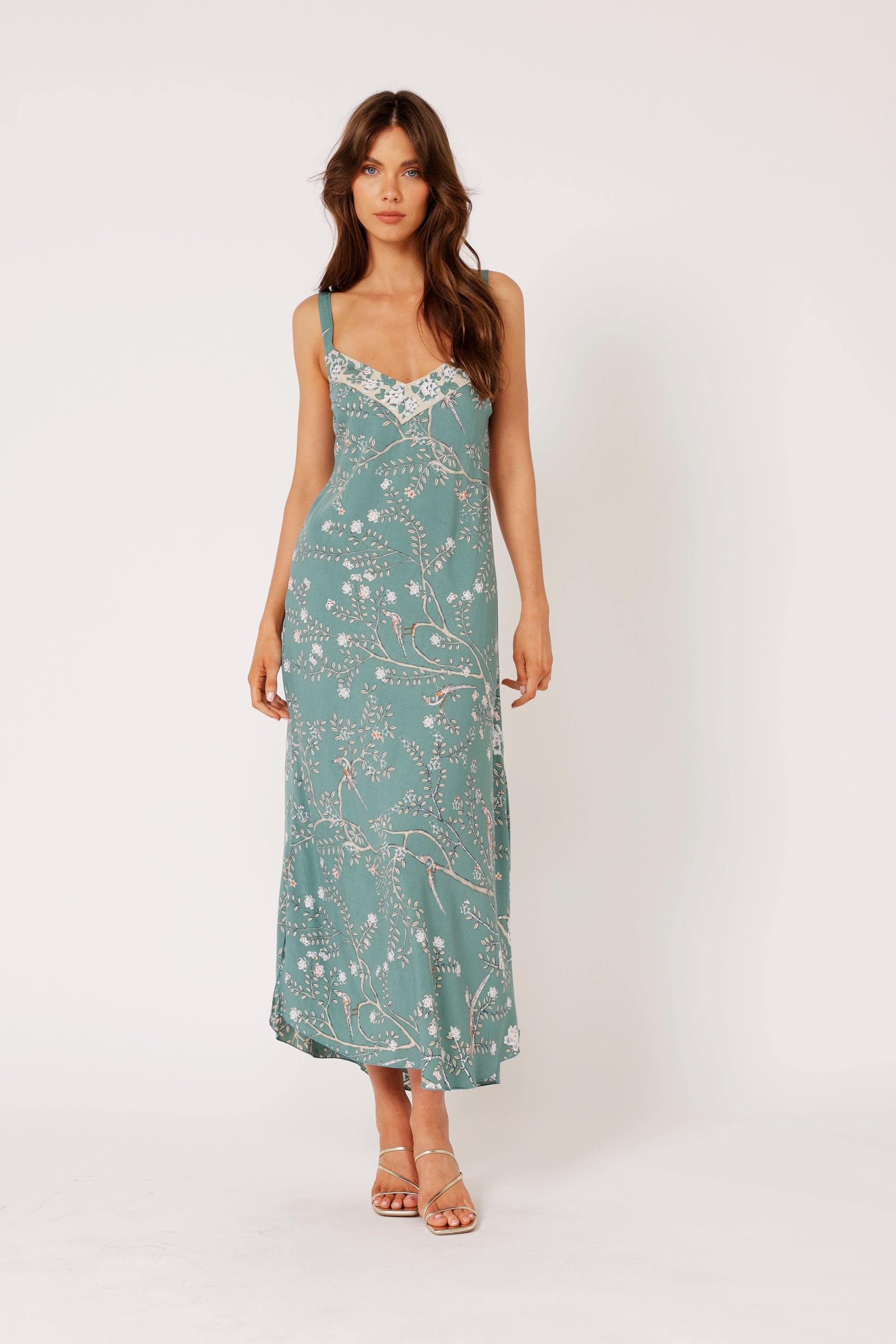 Slip Dress SUPER MAXI | Lovebird Sage - Saffron Road