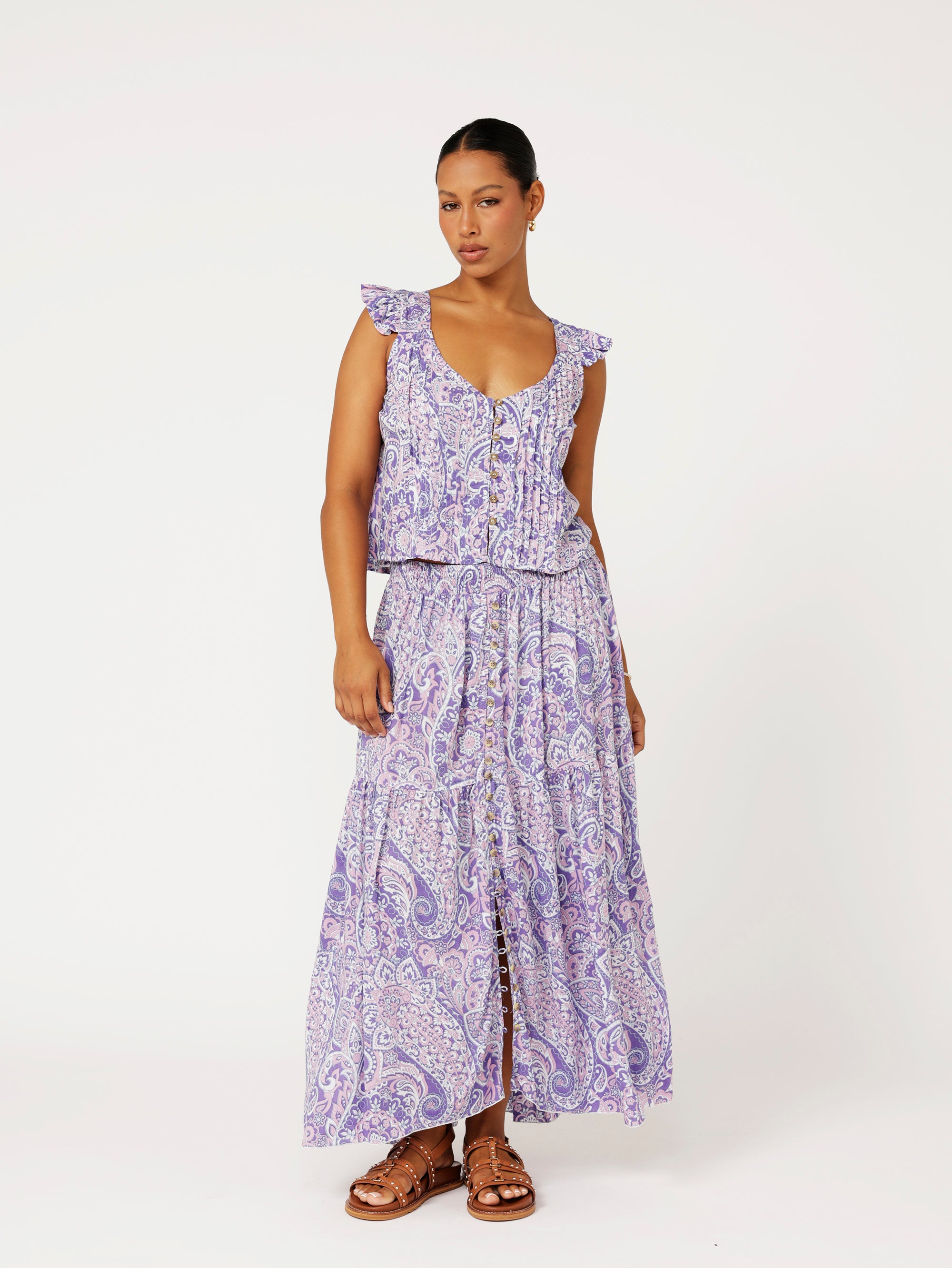 Chloe Skirt | Purple Paisley