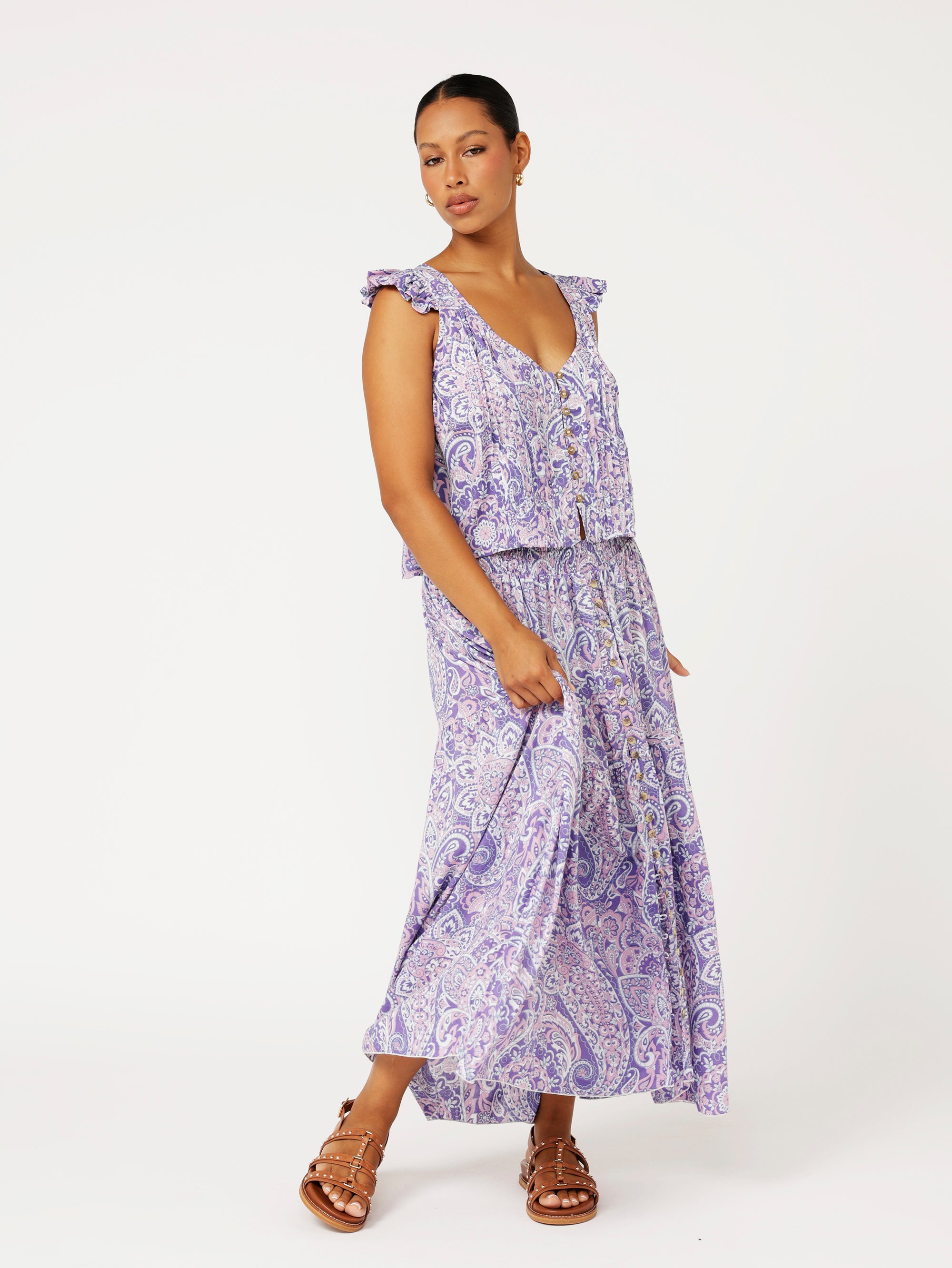 Chloe Skirt | Purple Paisley