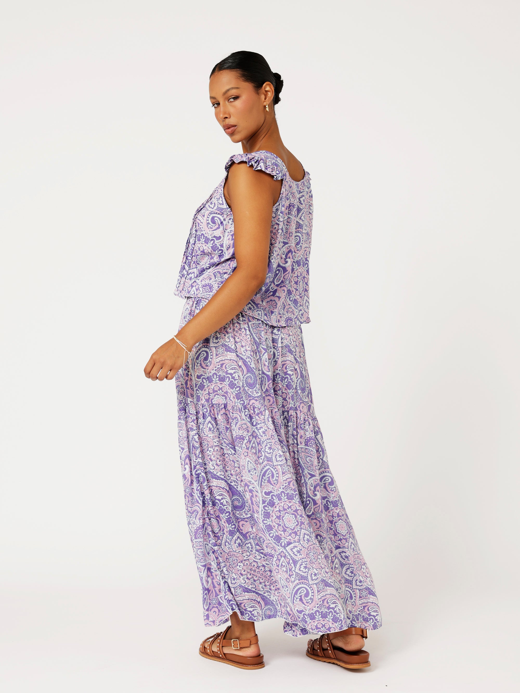 Chloe Skirt | Purple Paisley