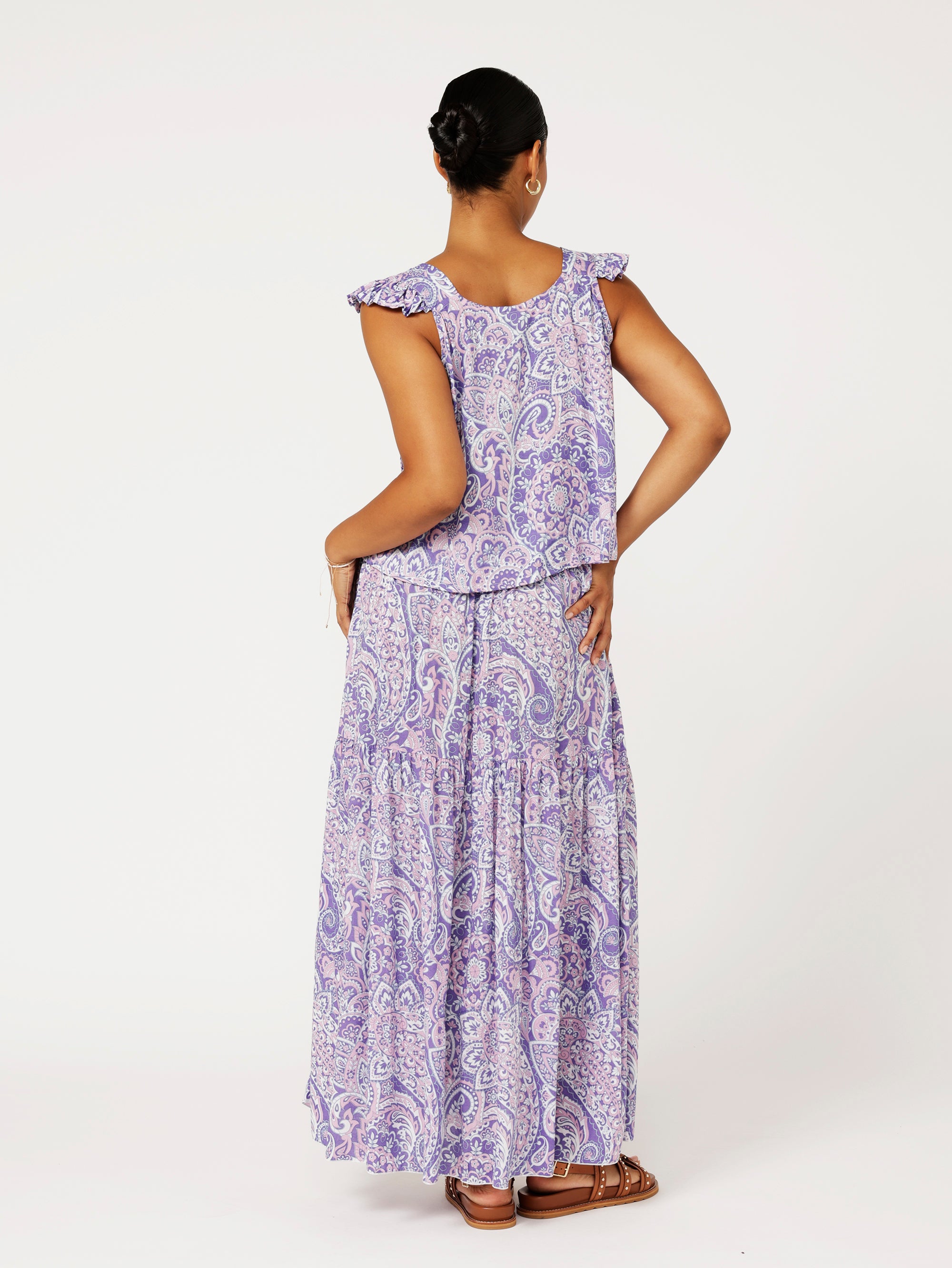 Chloe Skirt | Purple Paisley
