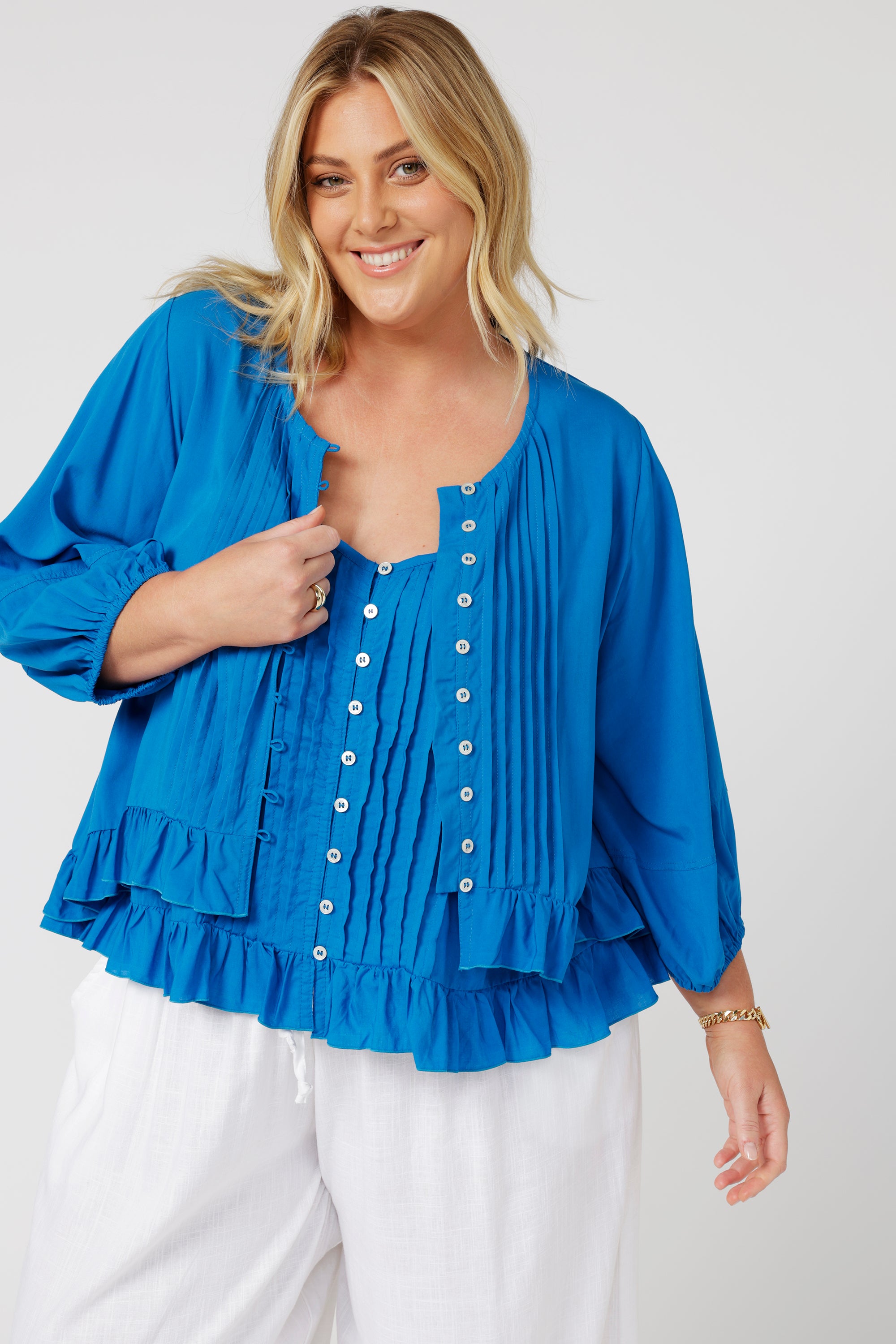 Lily Rose Singlet | Cobalt Blue - Saffron Road