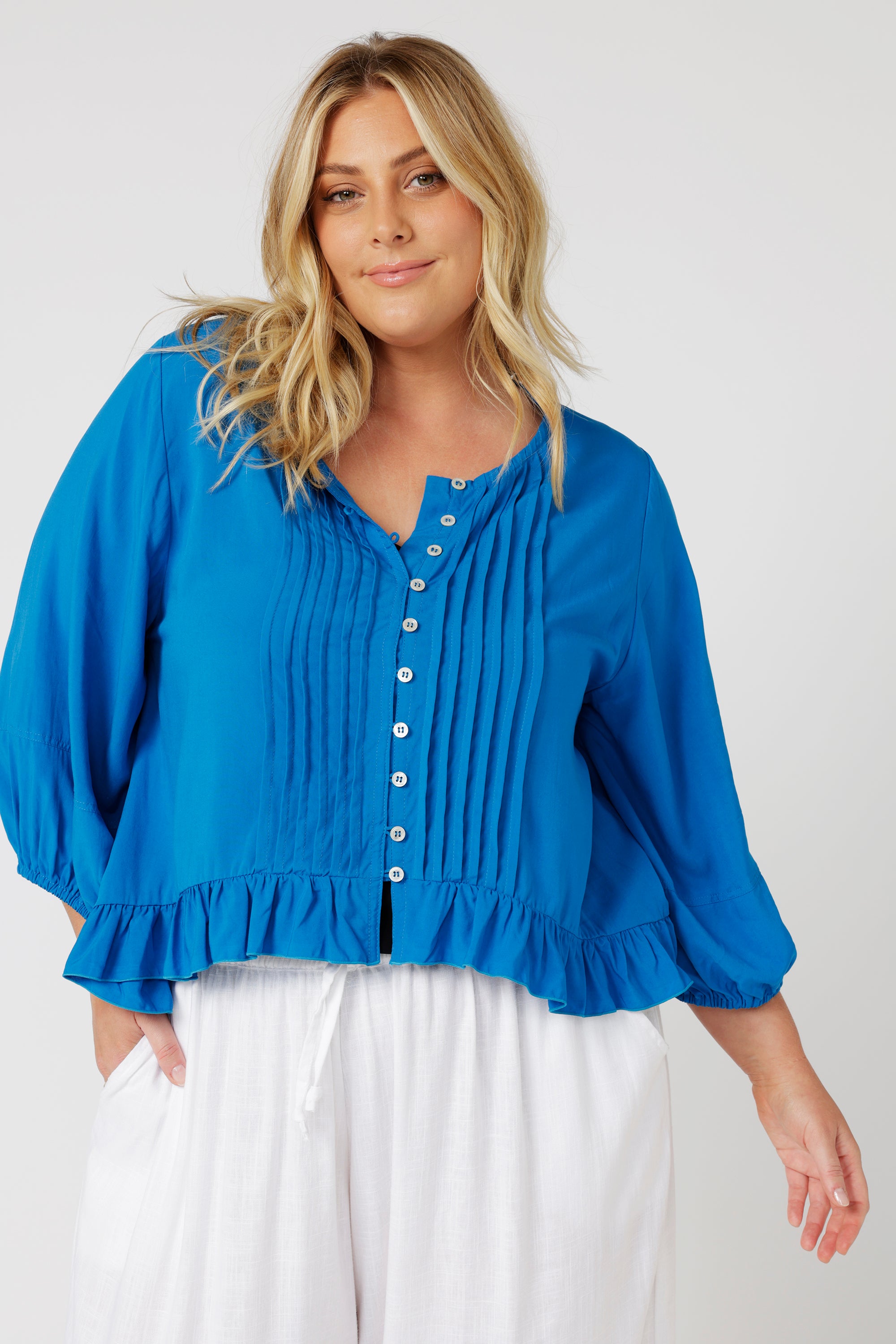 Lily Rose Top LS | Cobalt Blue - Saffron Road