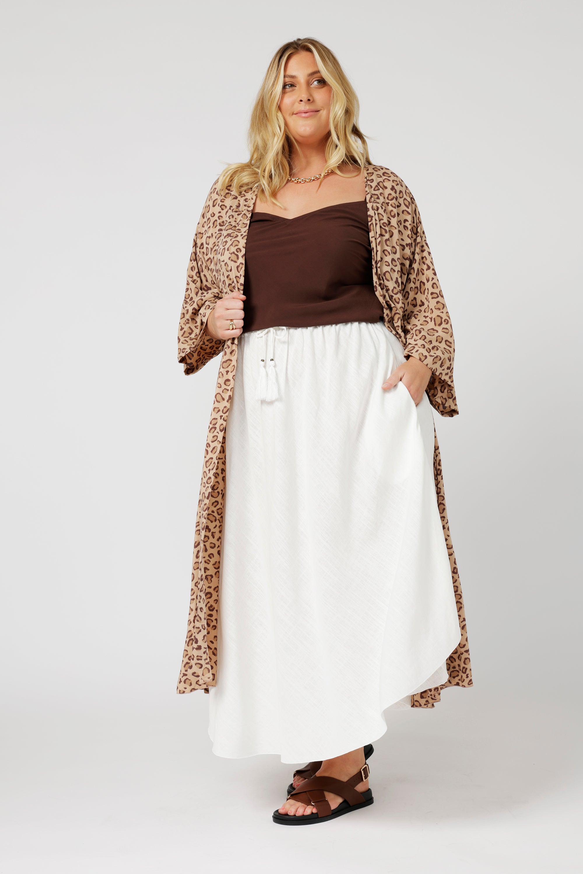 Kimono LONG | Leopard - Saffron Road