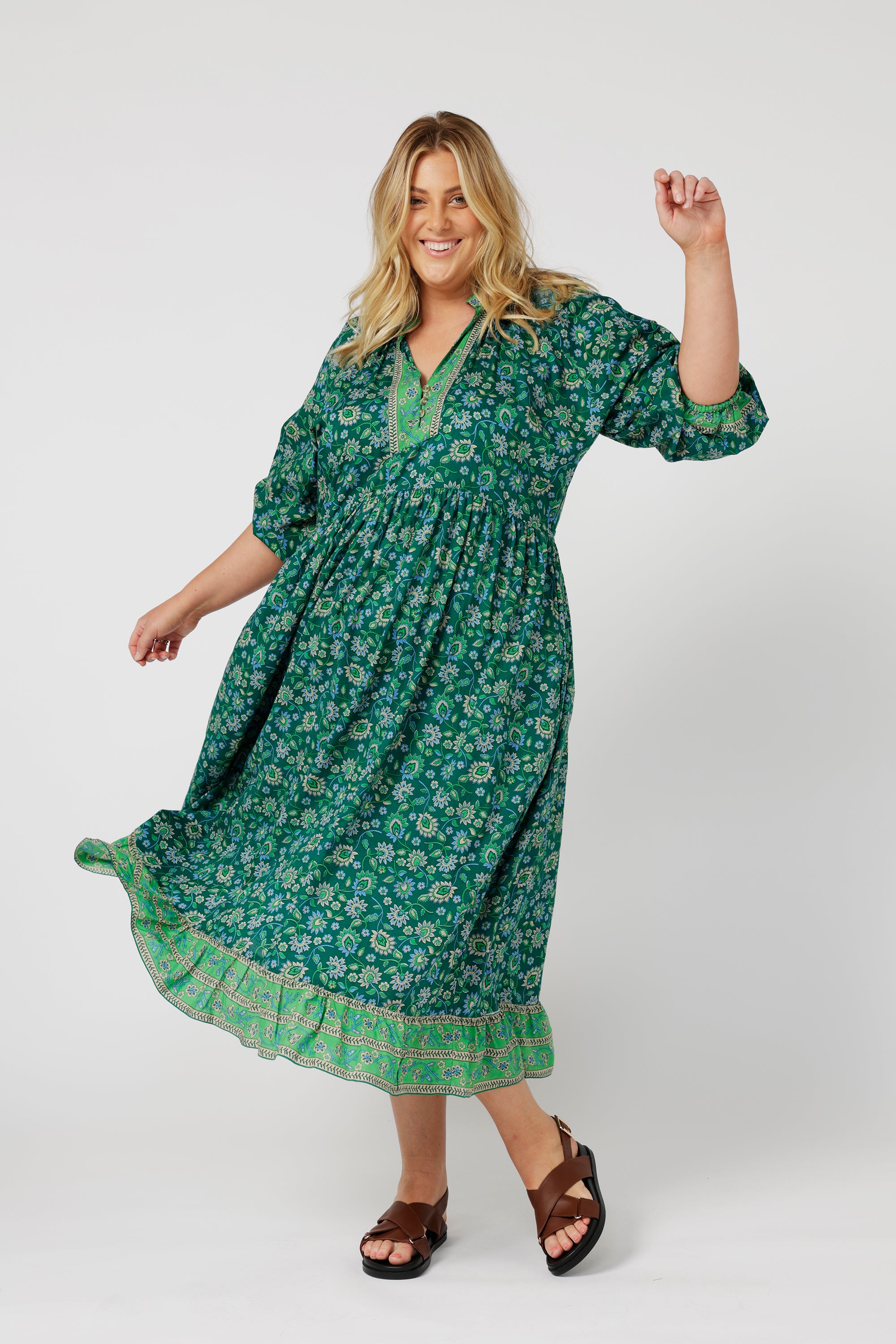 Athena Dress | Forest Flower - Saffron Road