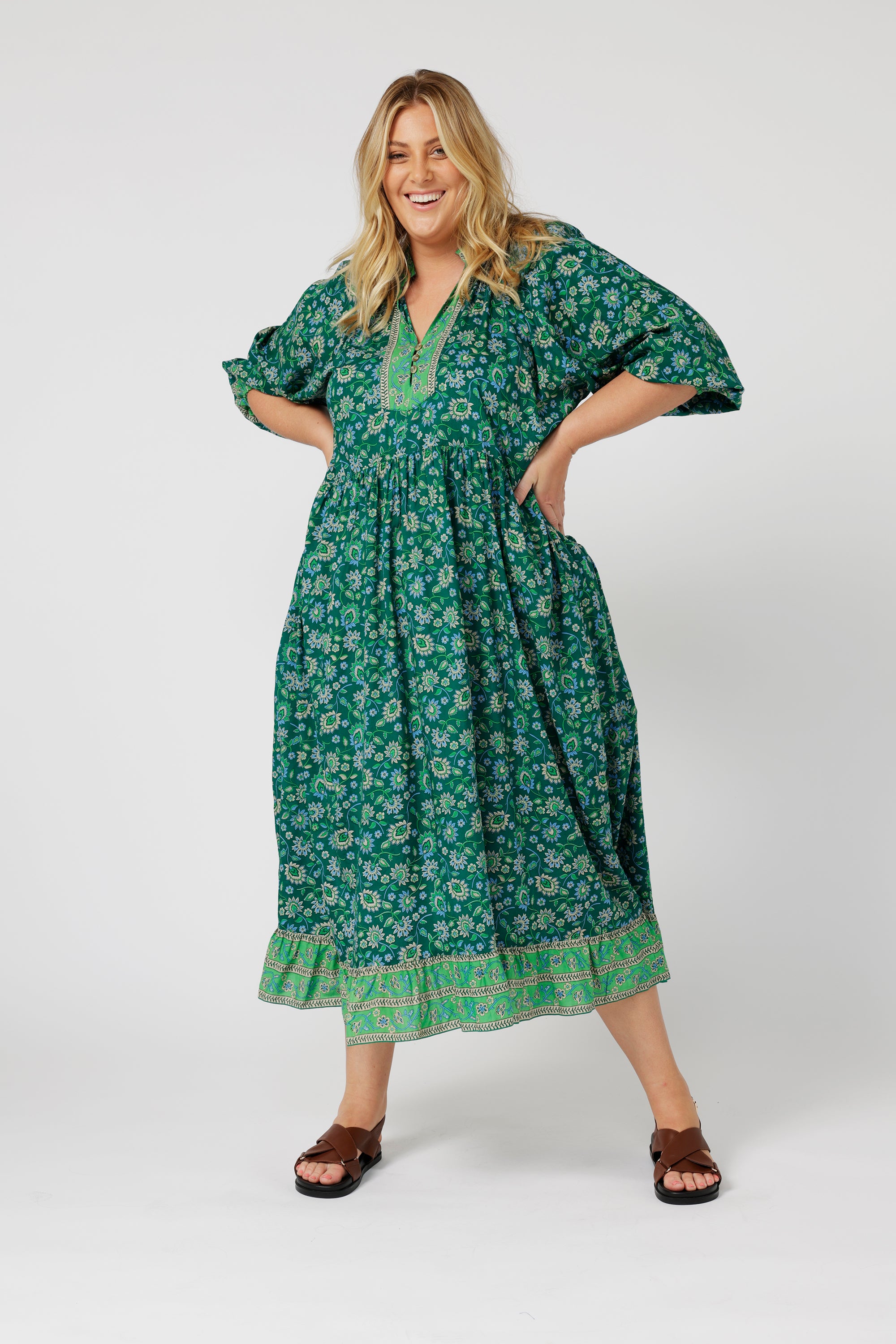 Athena Dress | Forest Flower - Saffron Road