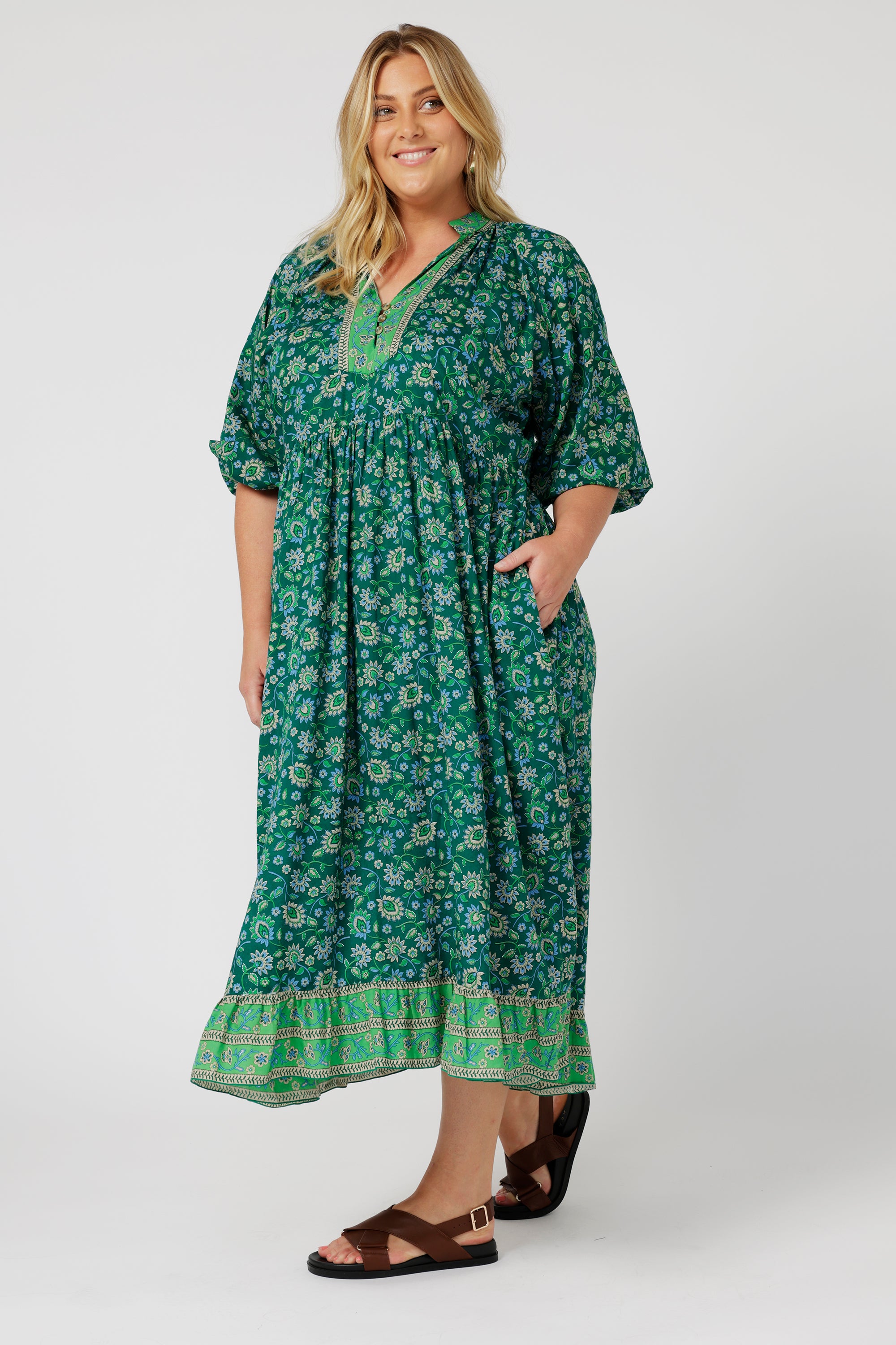 Athena Dress | Forest Flower - Saffron Road