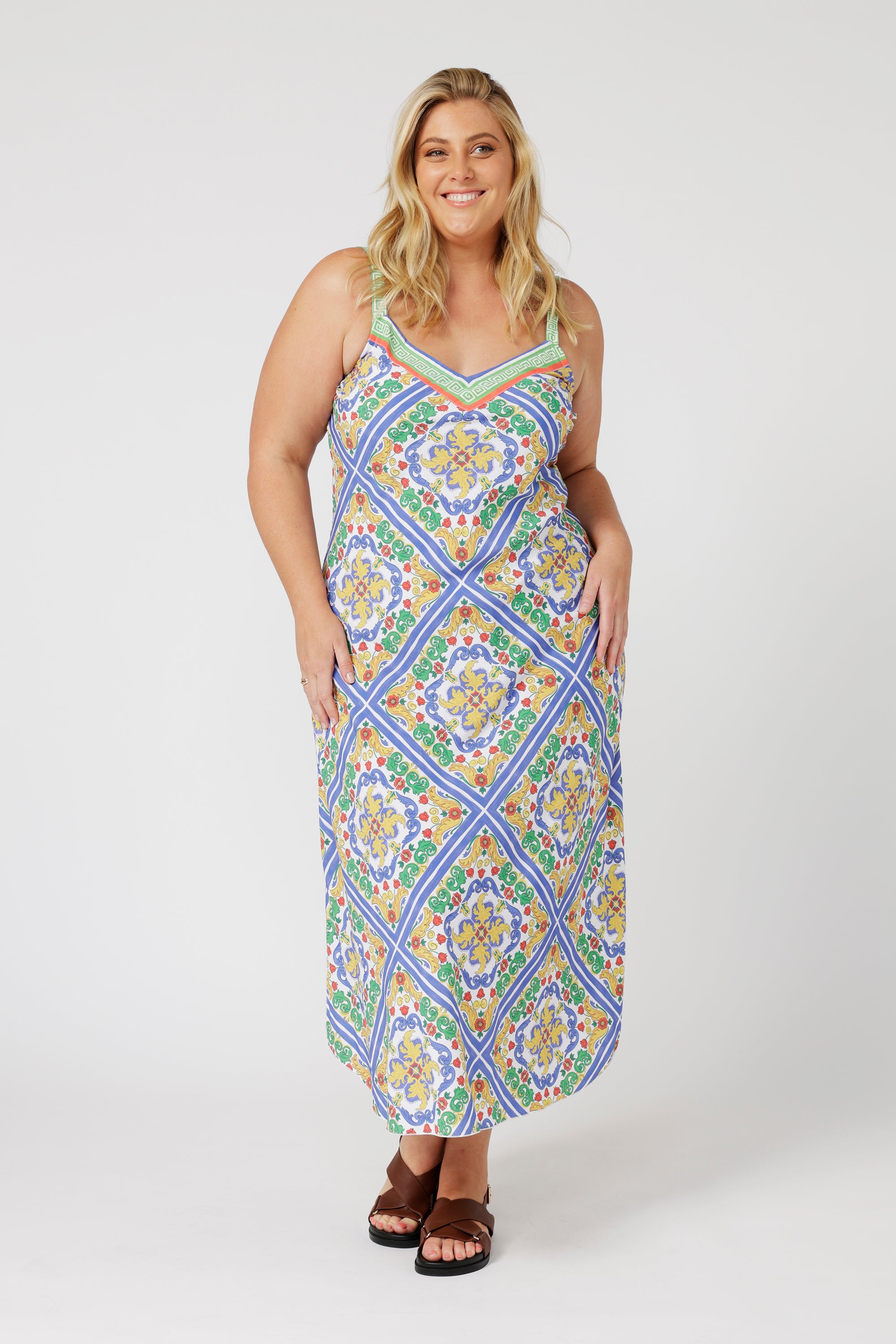 Slip Dress MAXI | Sicilian Blue - Saffron Road