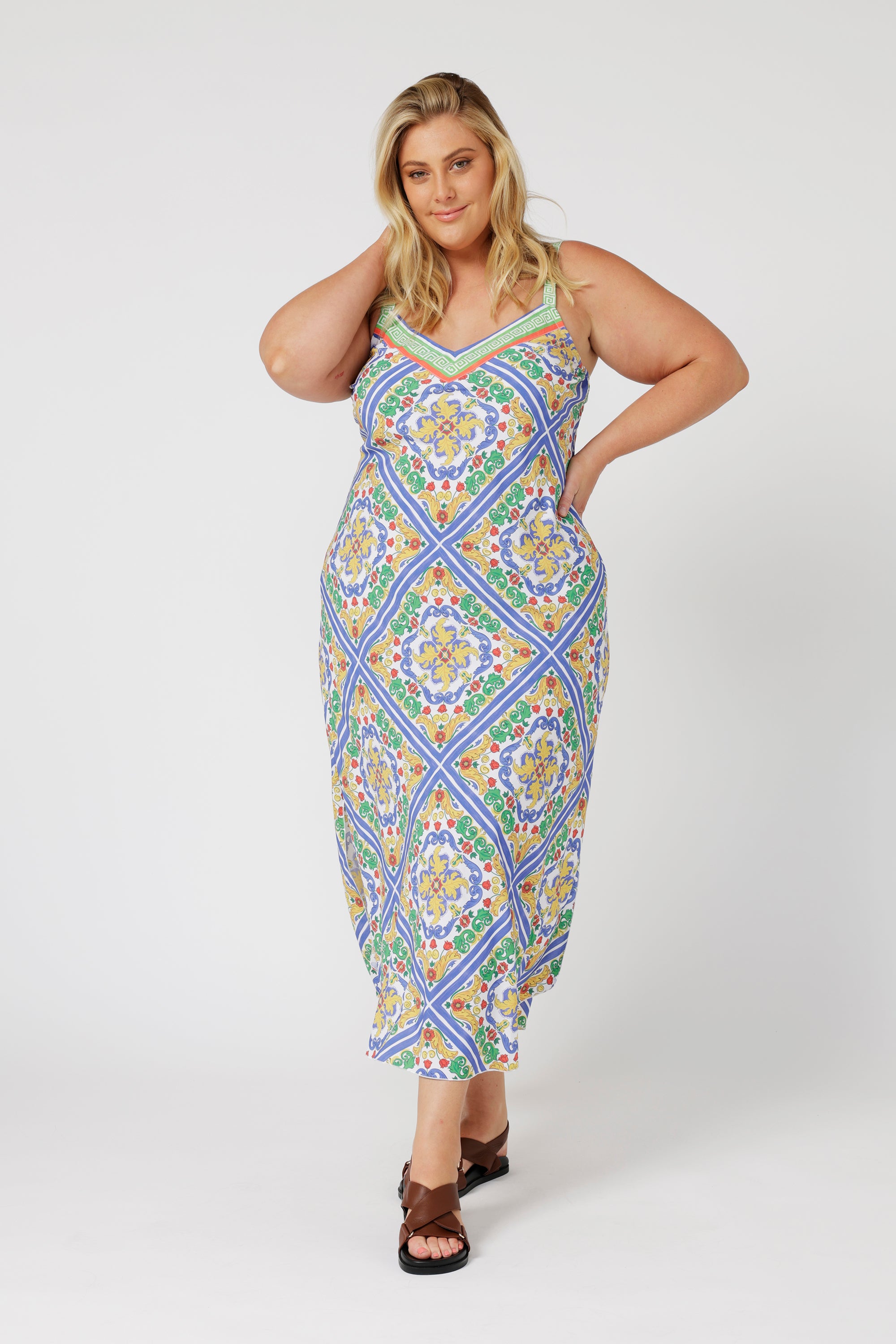 Slip Dress MAXI | Sicilian Blue - Saffron Road