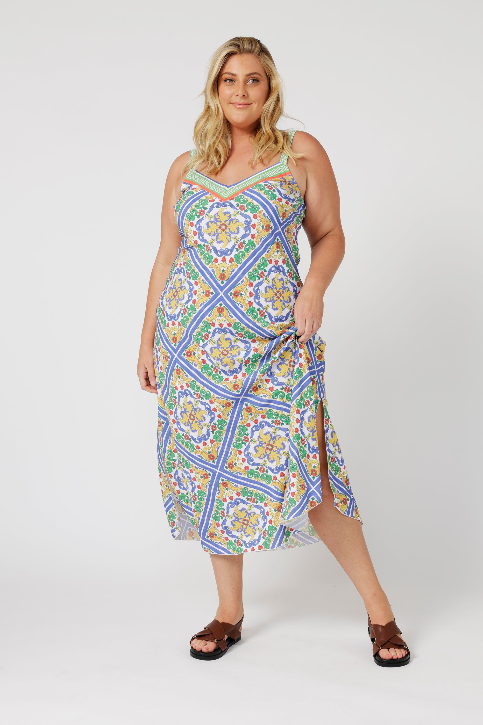 Slip Dress MAXI | Sicilian Blue - Saffron Road