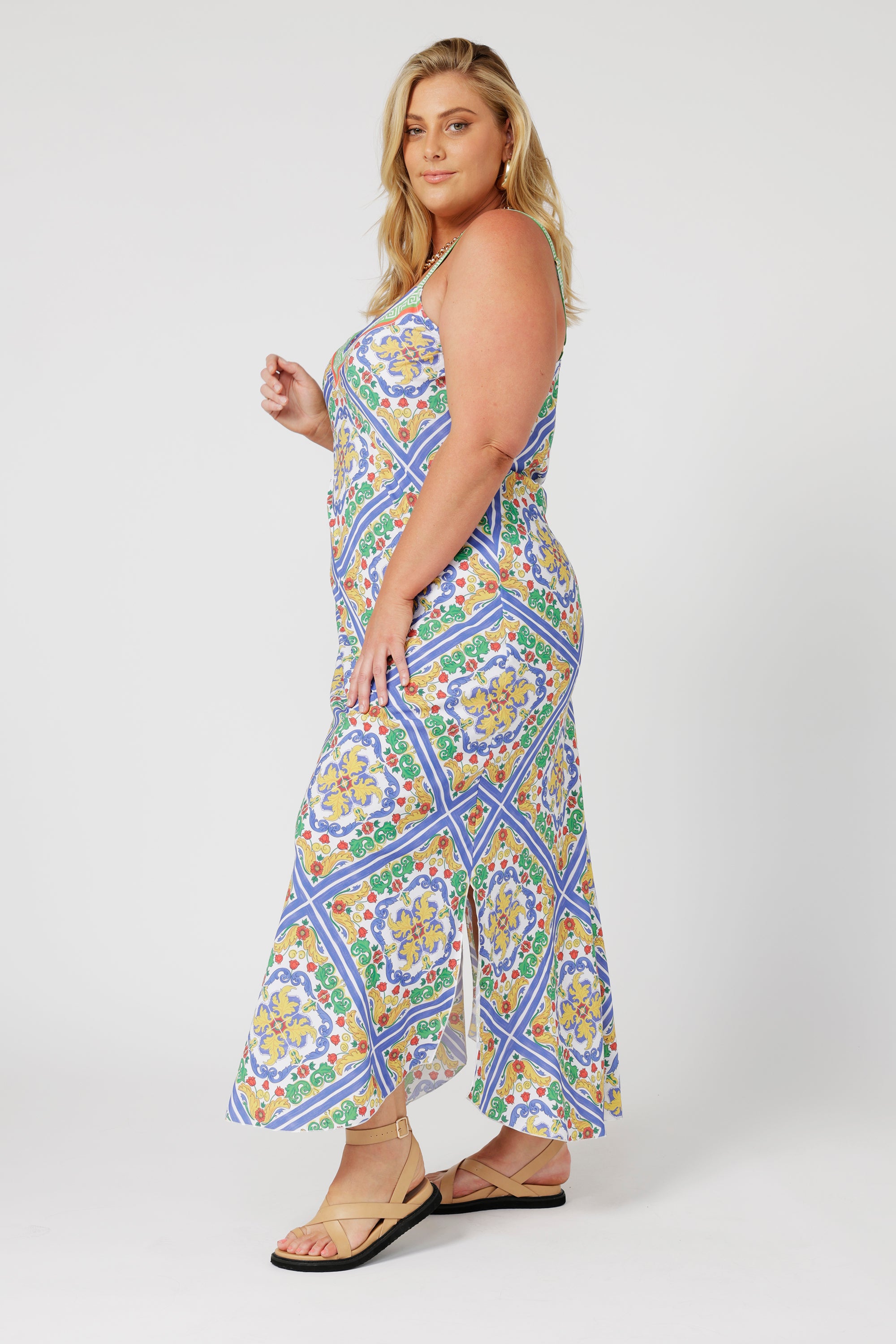 Slip Dress SUPER MAXI | Sicilian Blue - Saffron Road