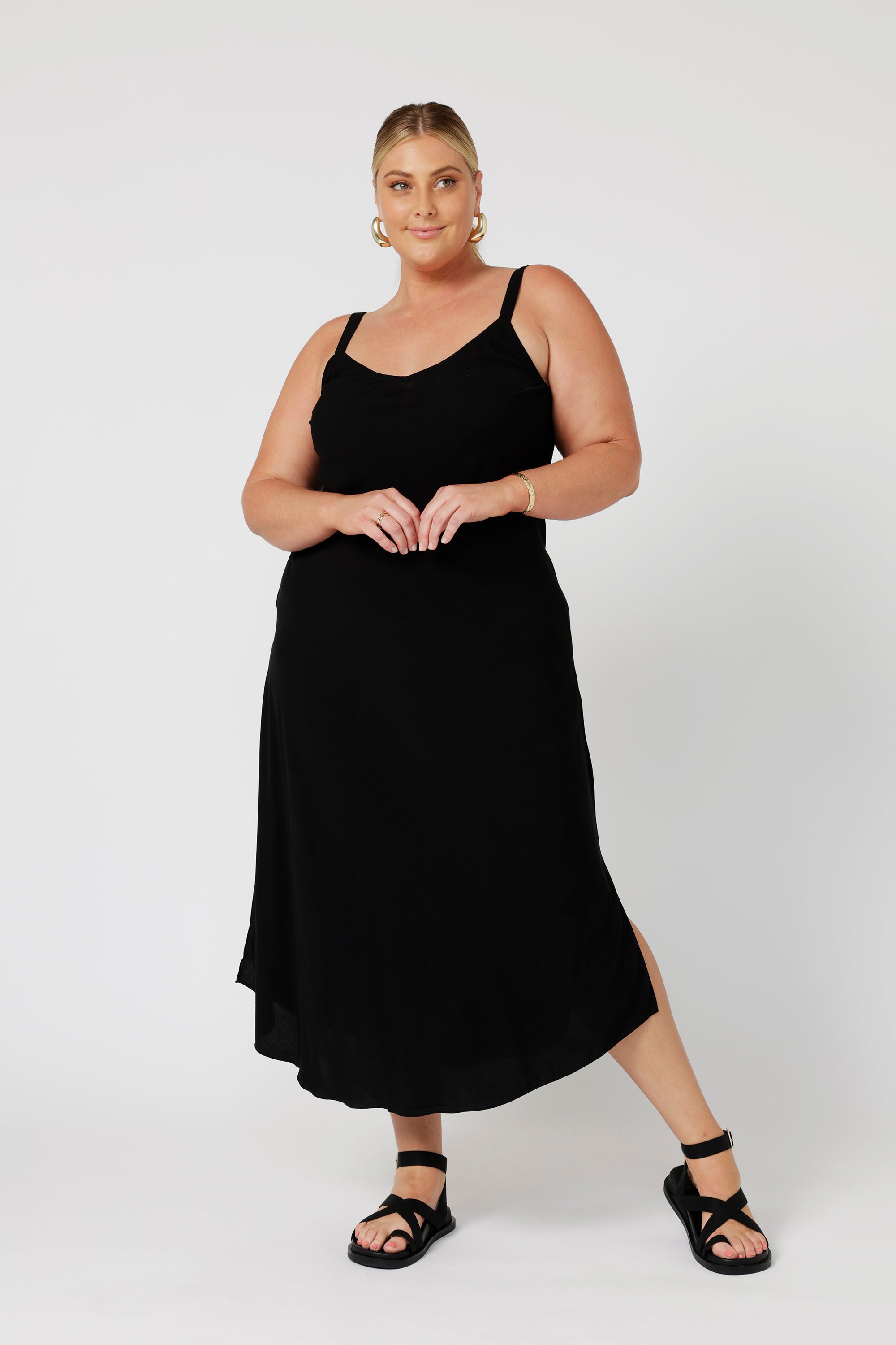 Slip Dress MAXI | Black - Saffron Road