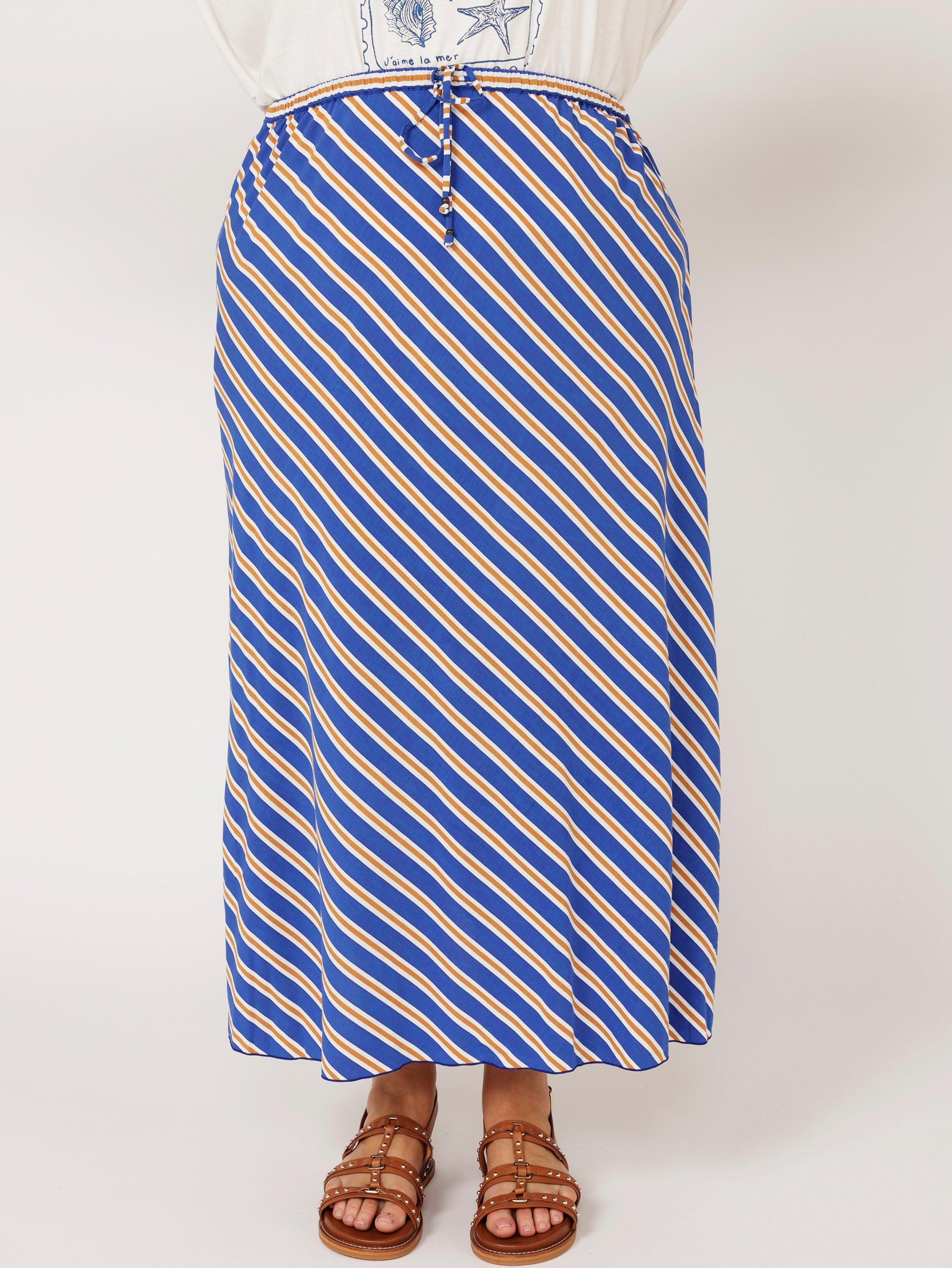 Violet Skirt | Royal Blue Stripe - Saffron Road
