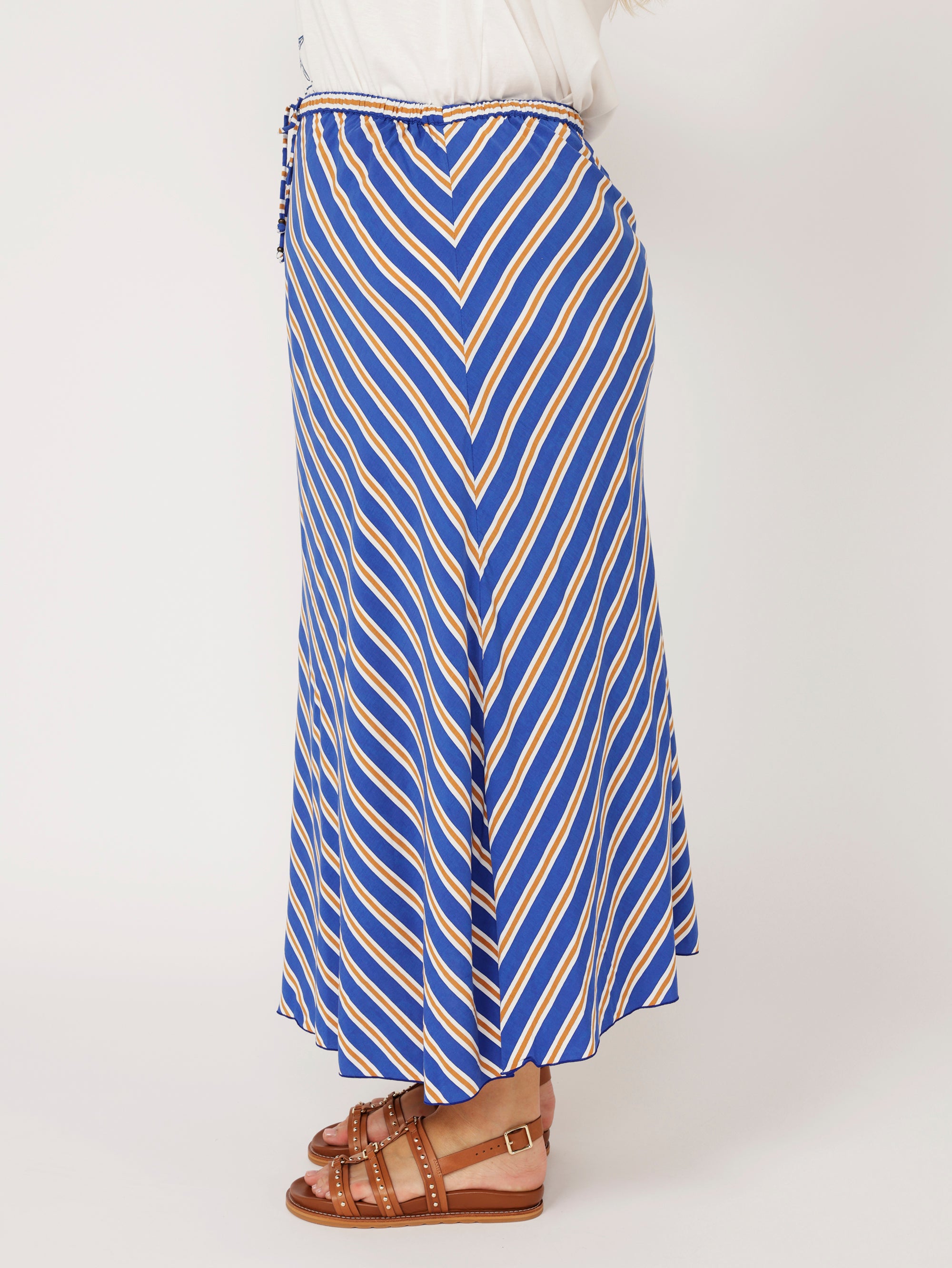Violet Skirt | Royal Blue Stripe - Saffron Road