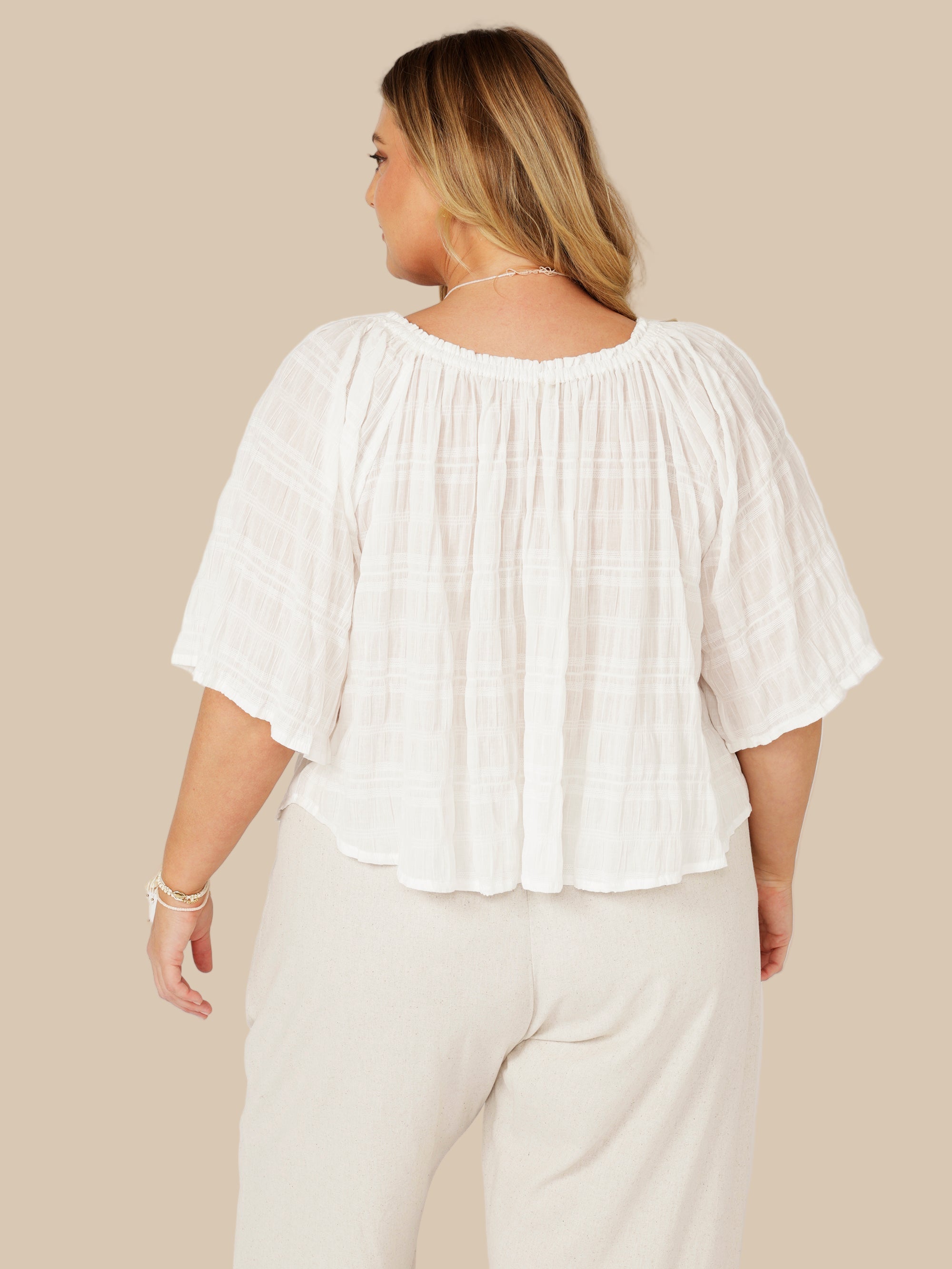 Festival Dreaming Top | Waffle Ecru