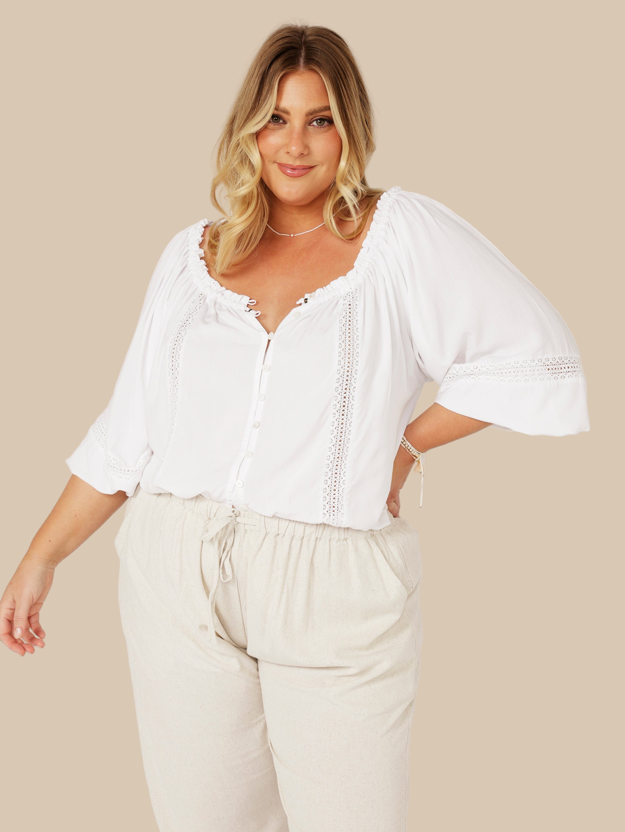 Paris Night Top | White - Saffron Road