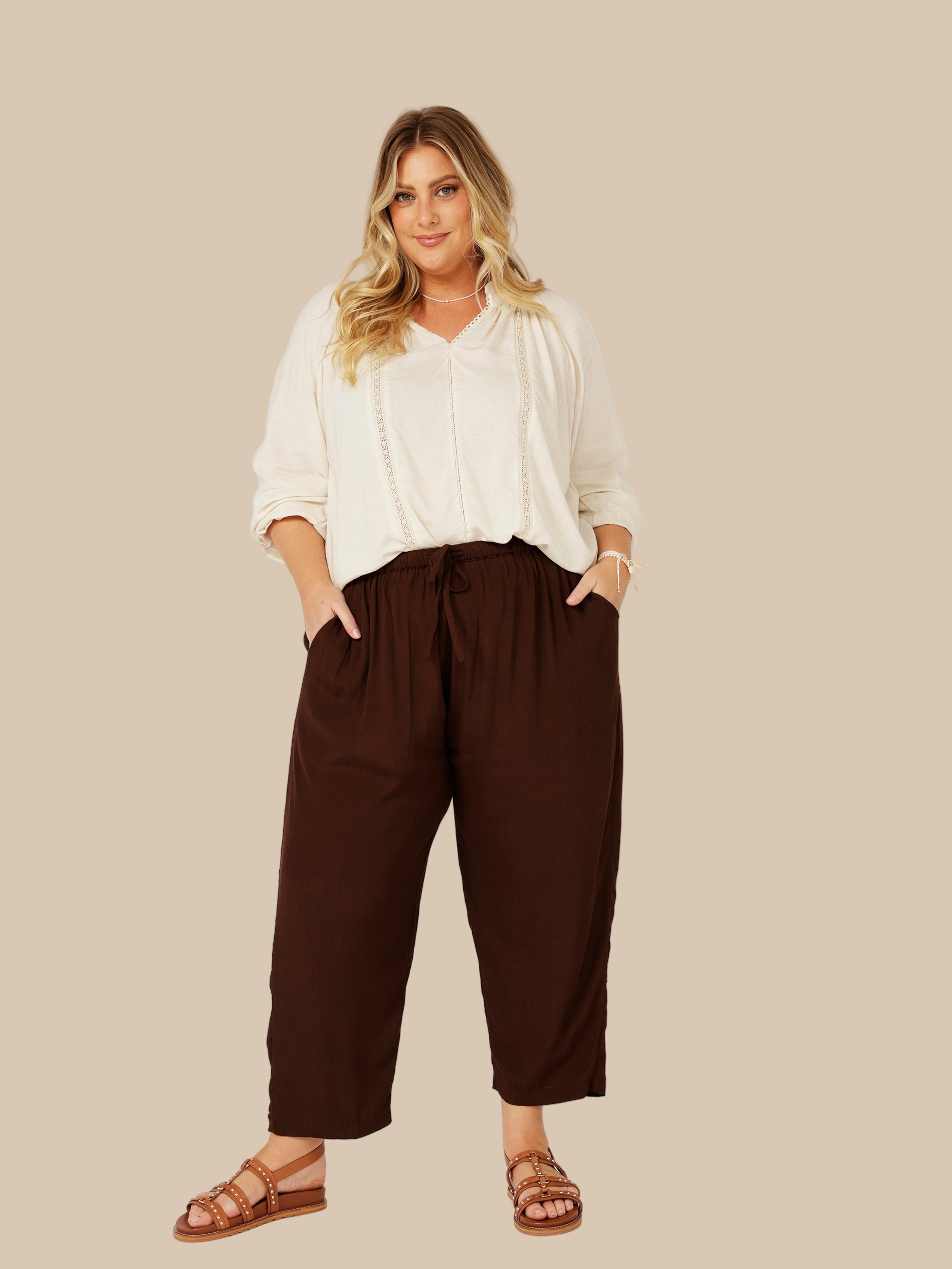 Slouch Pant | Choc Fujet - Saffron Road