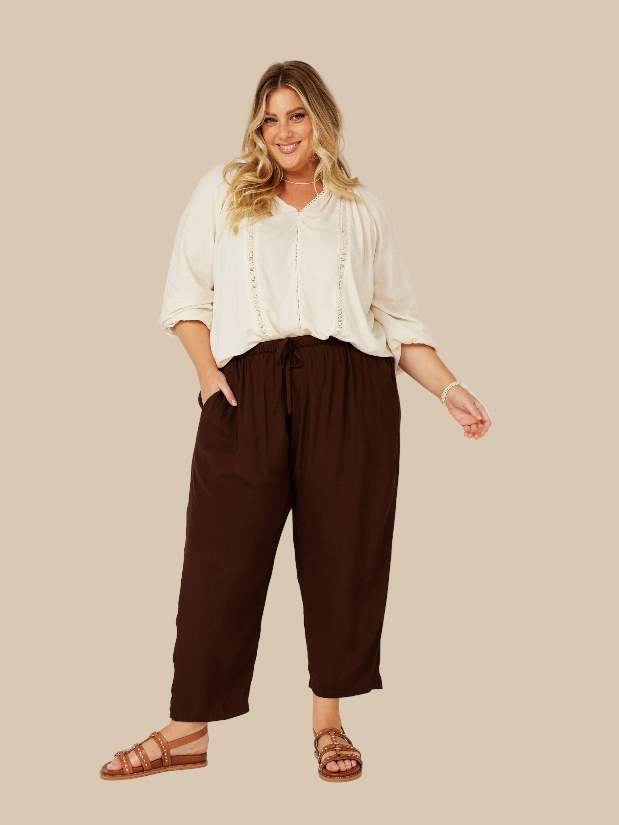 Slouch Pant | Choc Fujet - Saffron Road