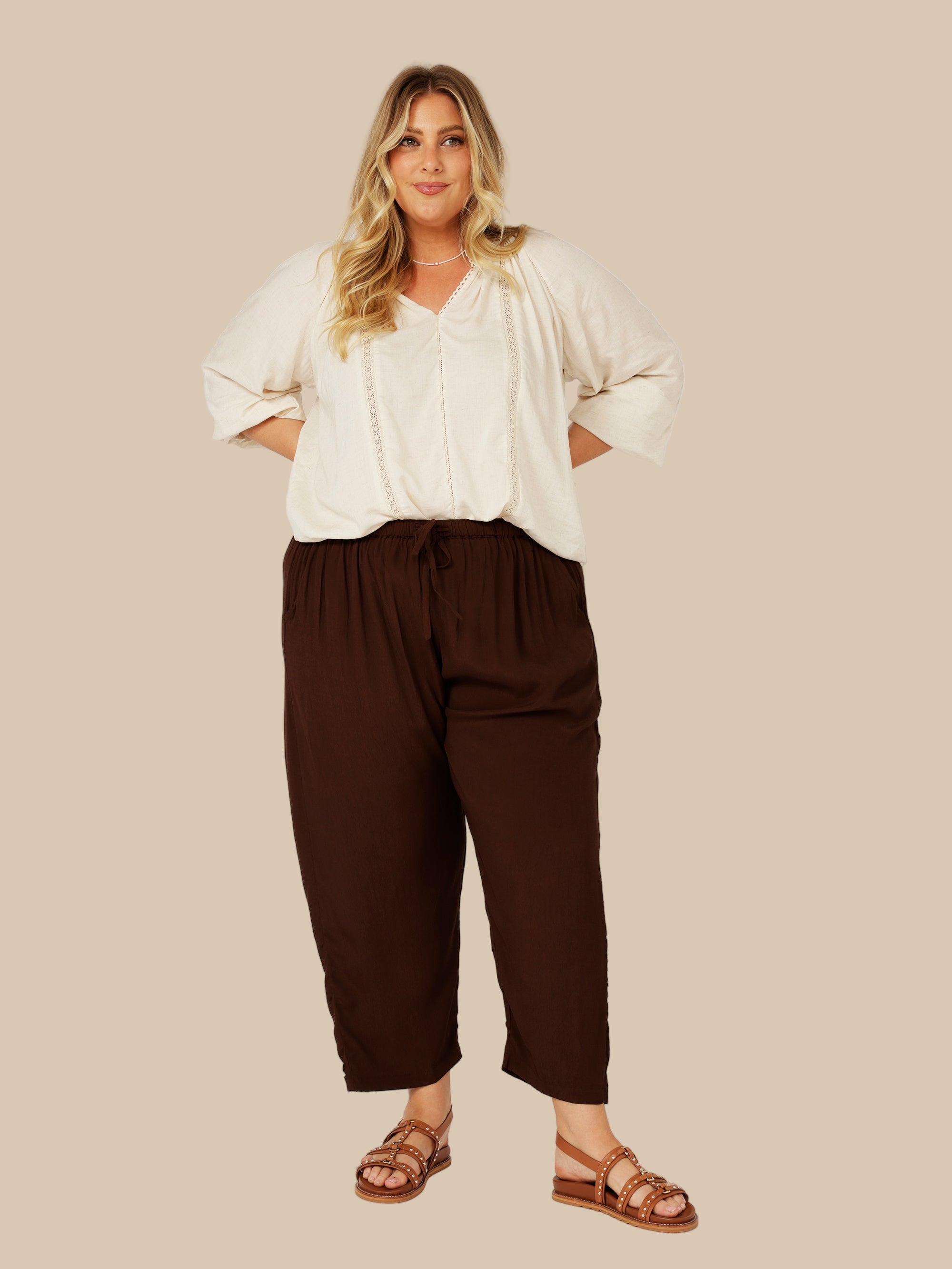 Slouch Pant | Choc Fujet - Saffron Road
