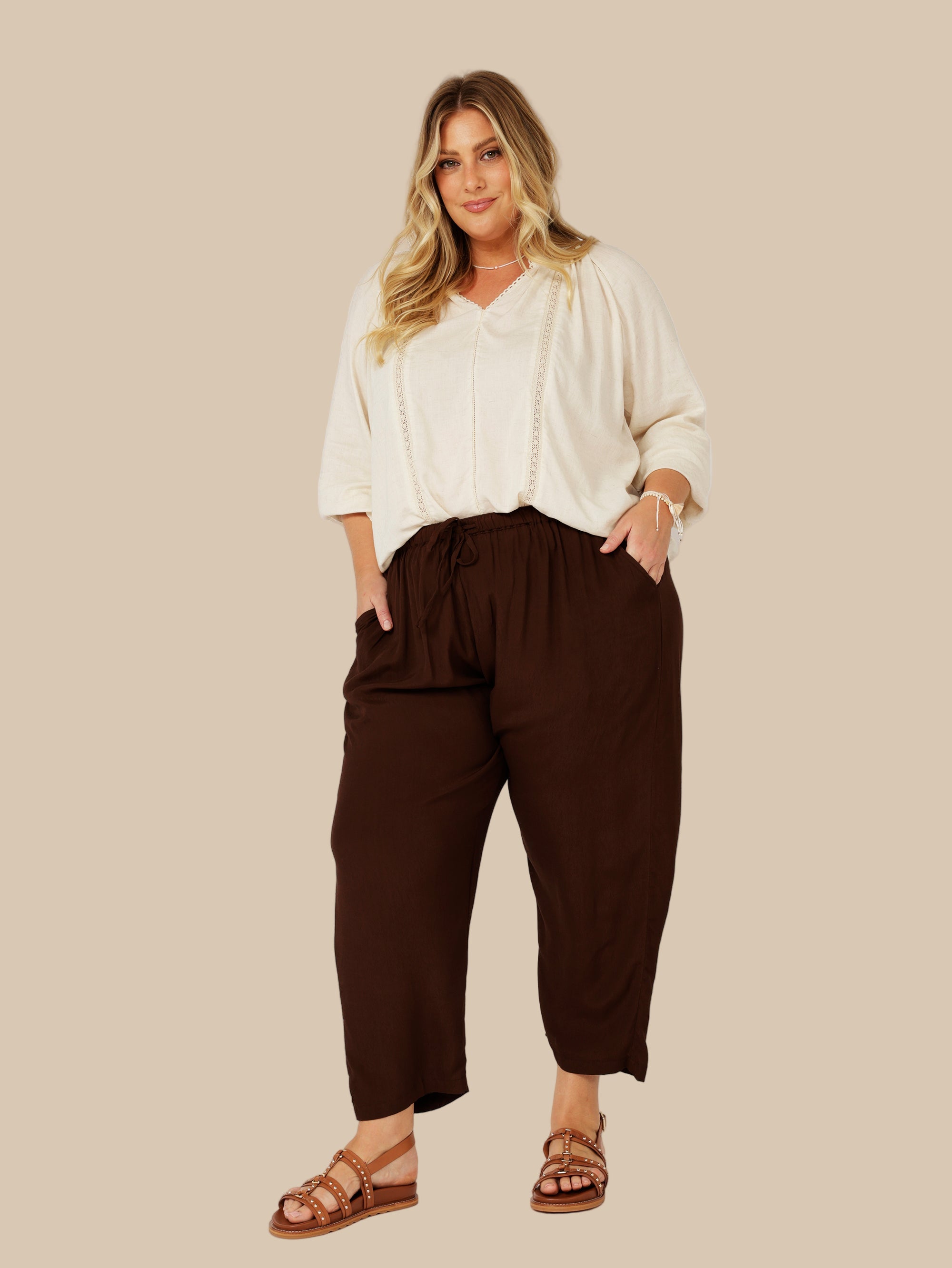 Slouch Pant | Choc Fujet - Saffron Road