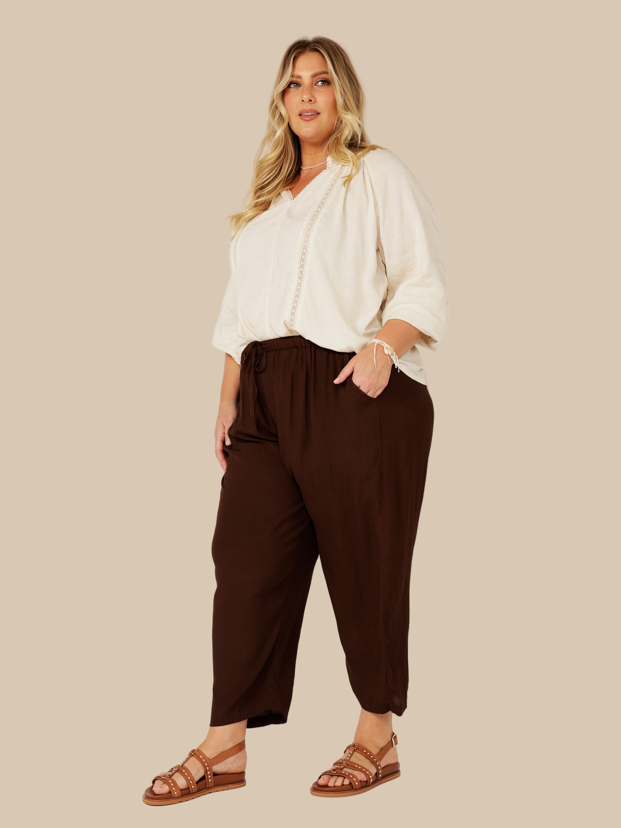 Slouch Pant | Choc Fujet - Saffron Road