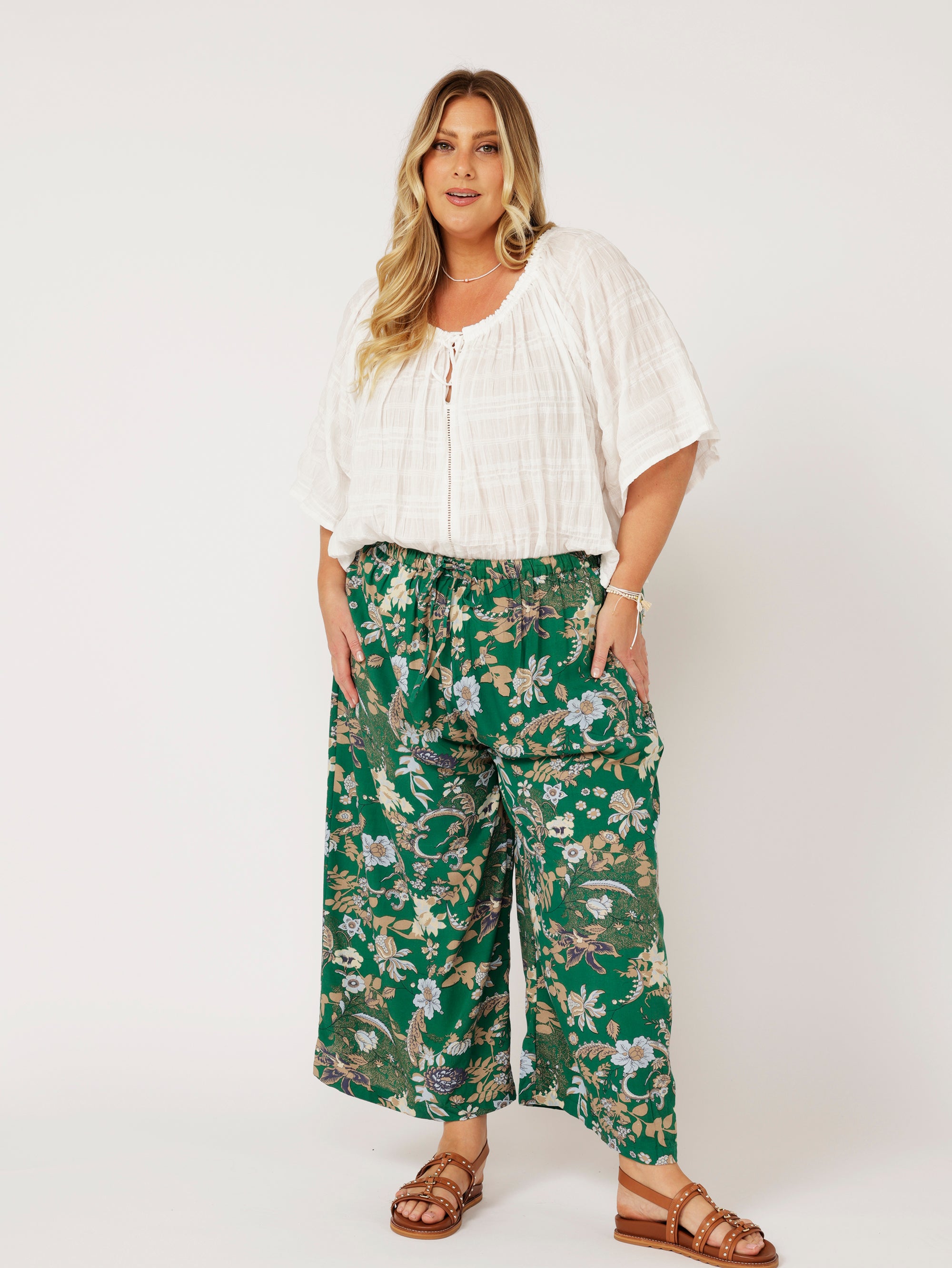 Island Pant | Midnight Garden Green - Saffron Road