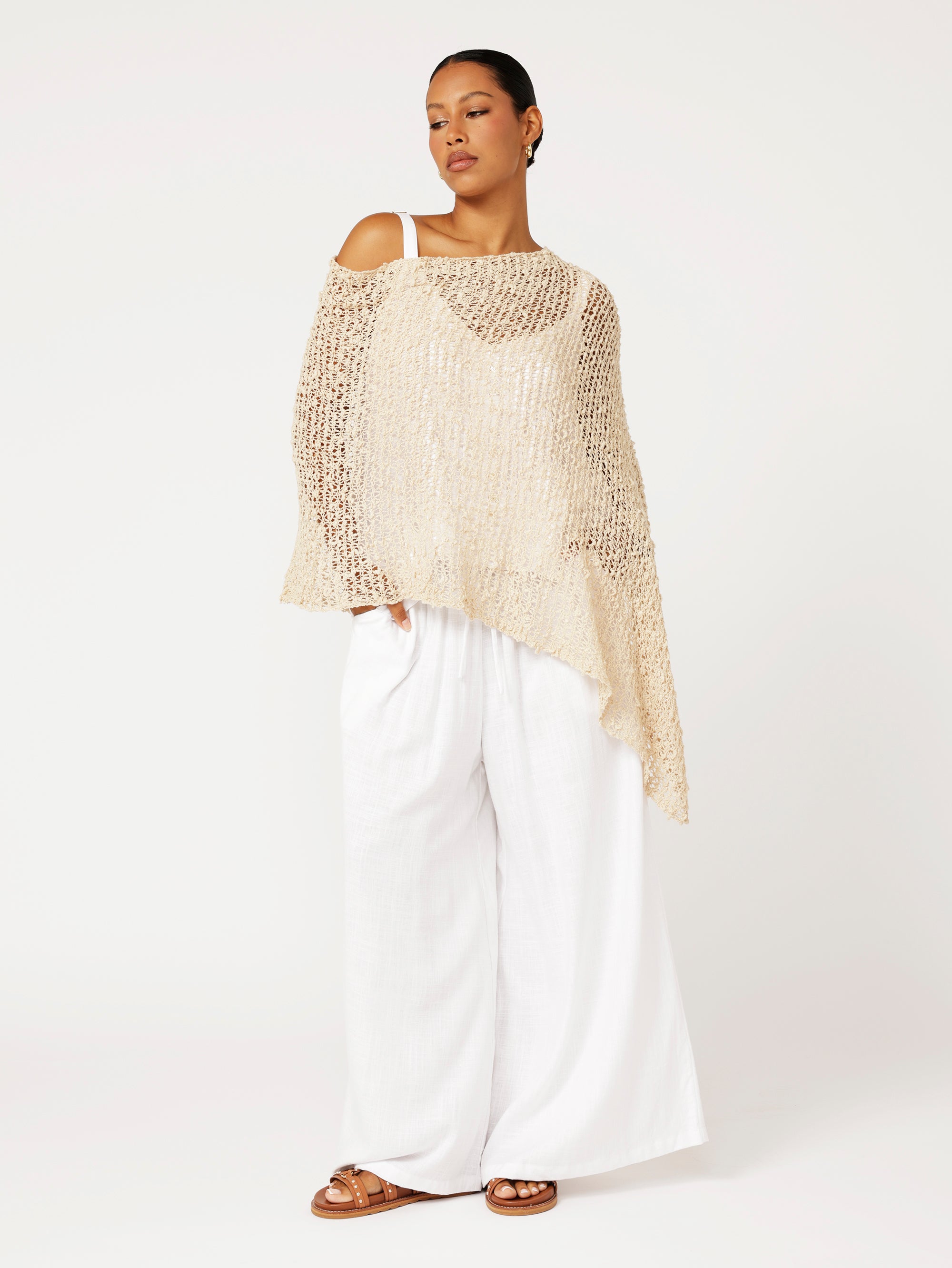 Poncho Knit | Natural