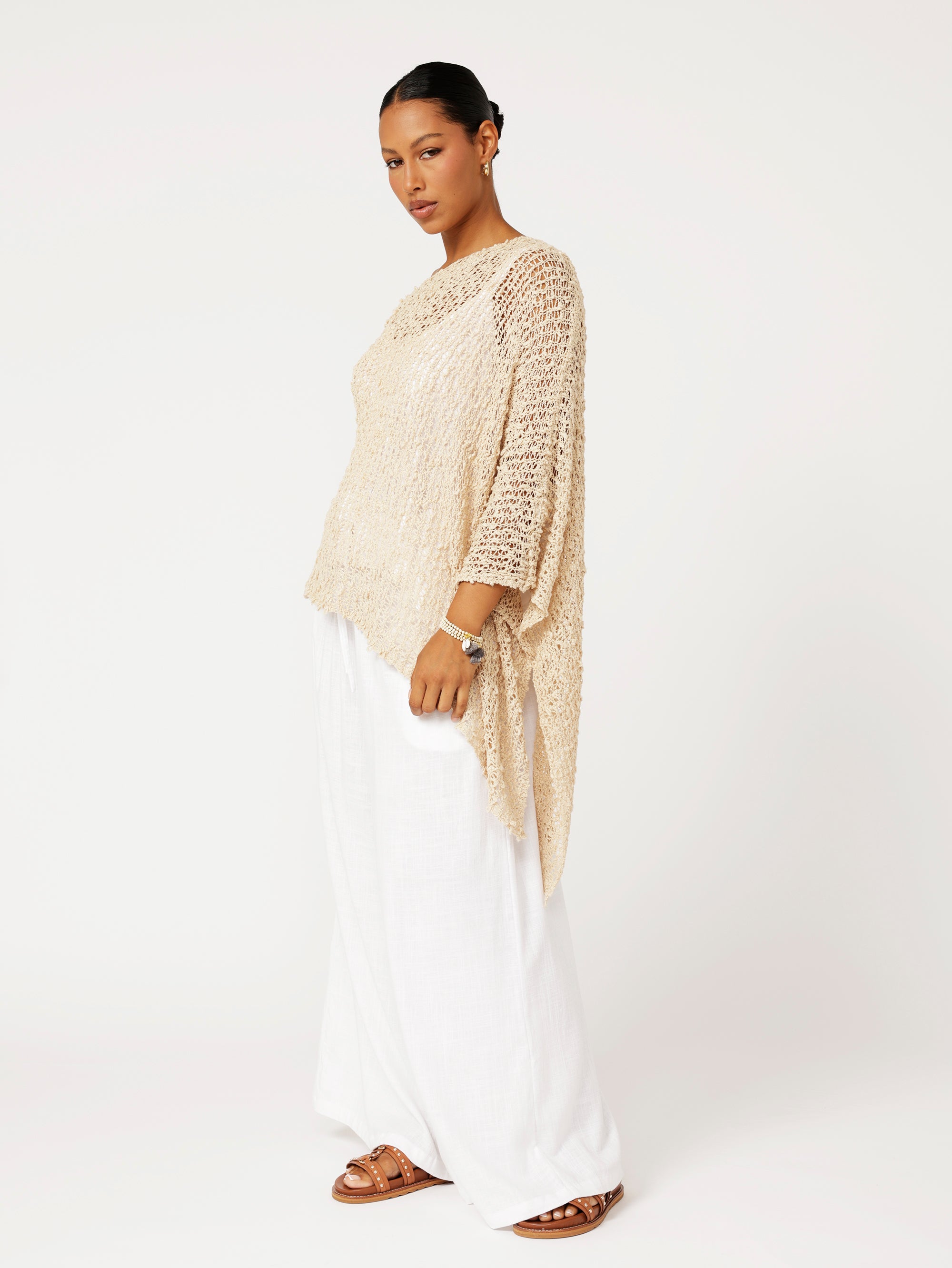 Poncho Knit | Natural