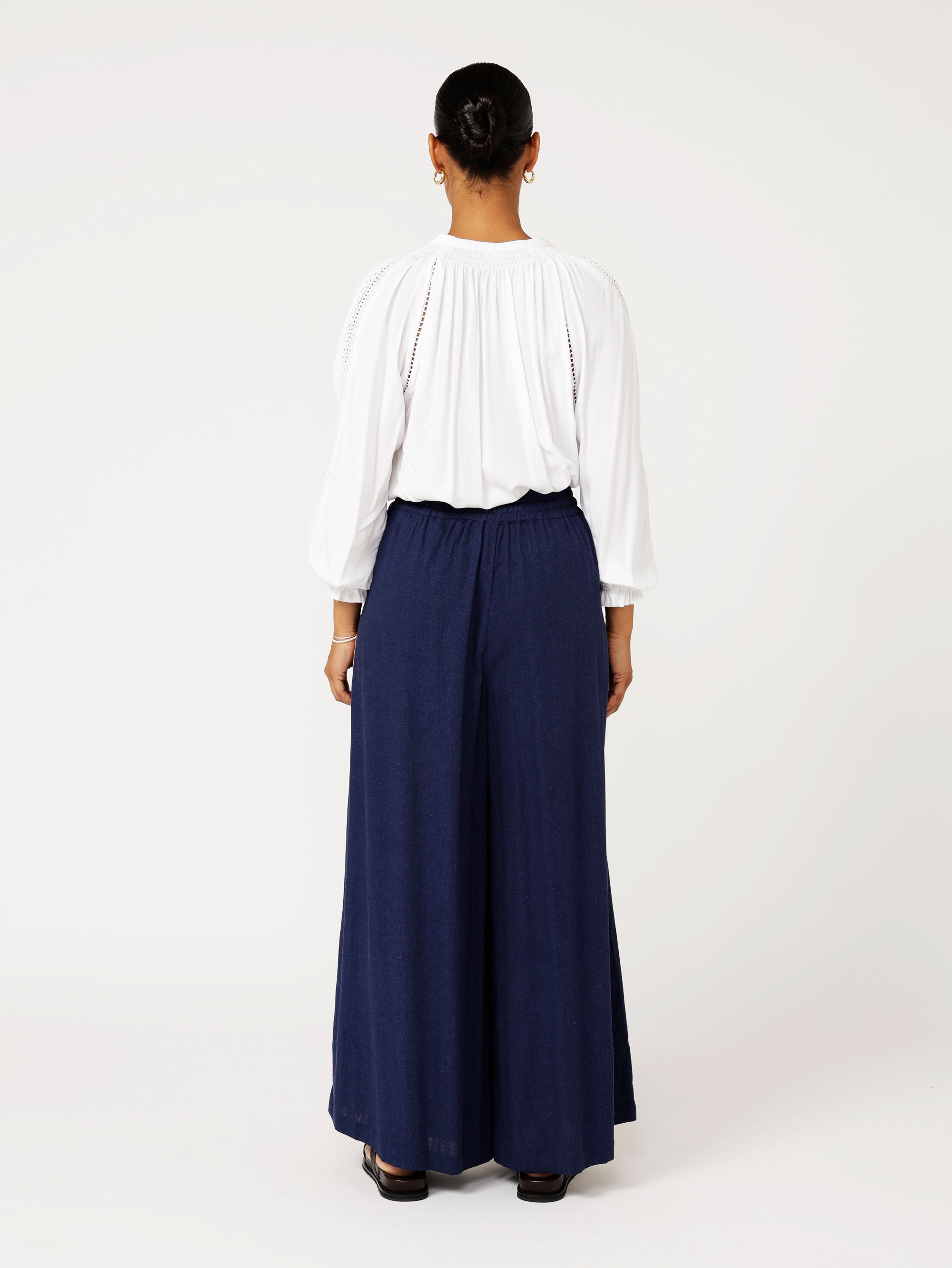 Palazzo Pant | Navy | Linen Viscose
