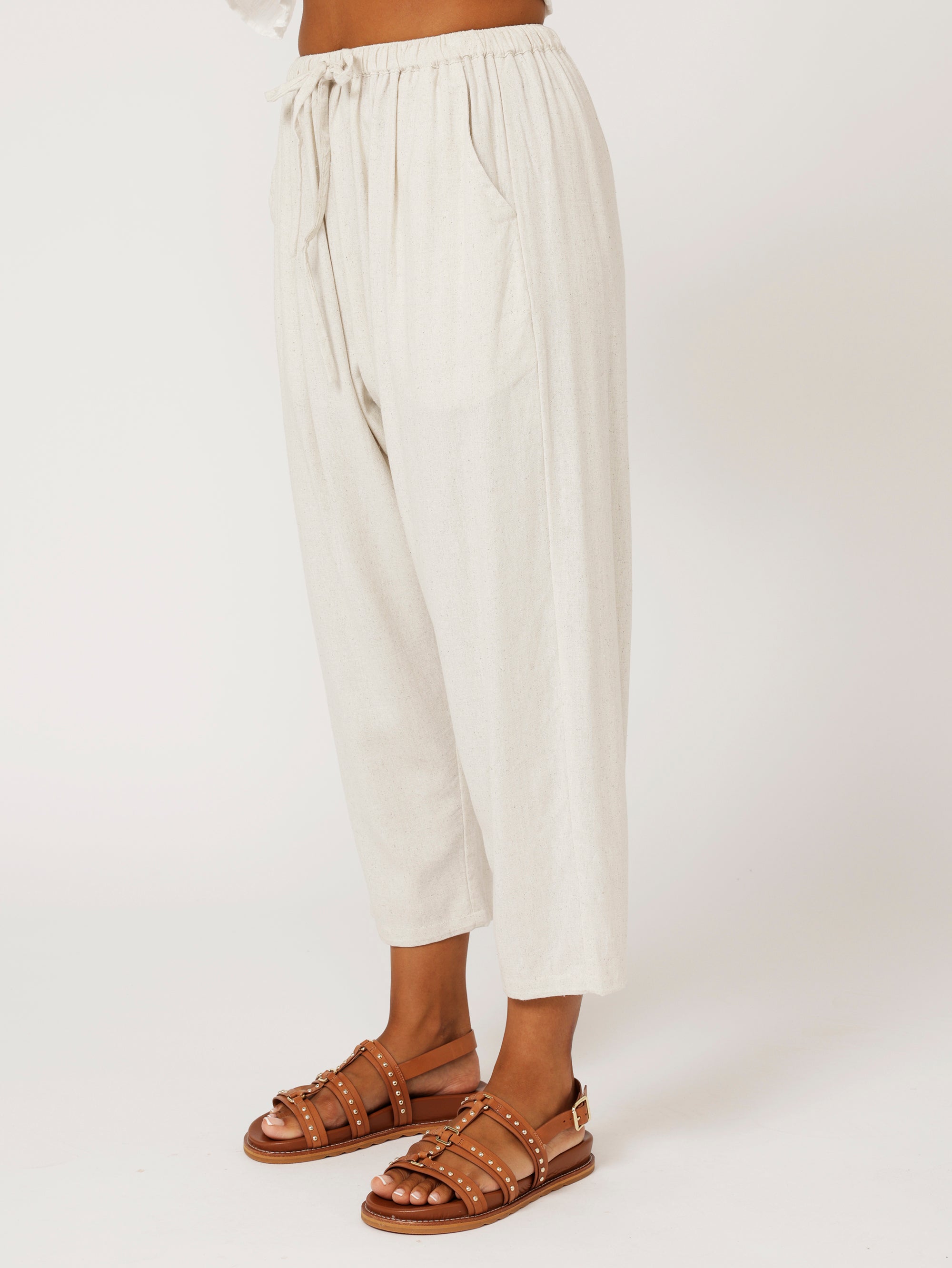 Slouch Pant | Natural | Linen Viscose