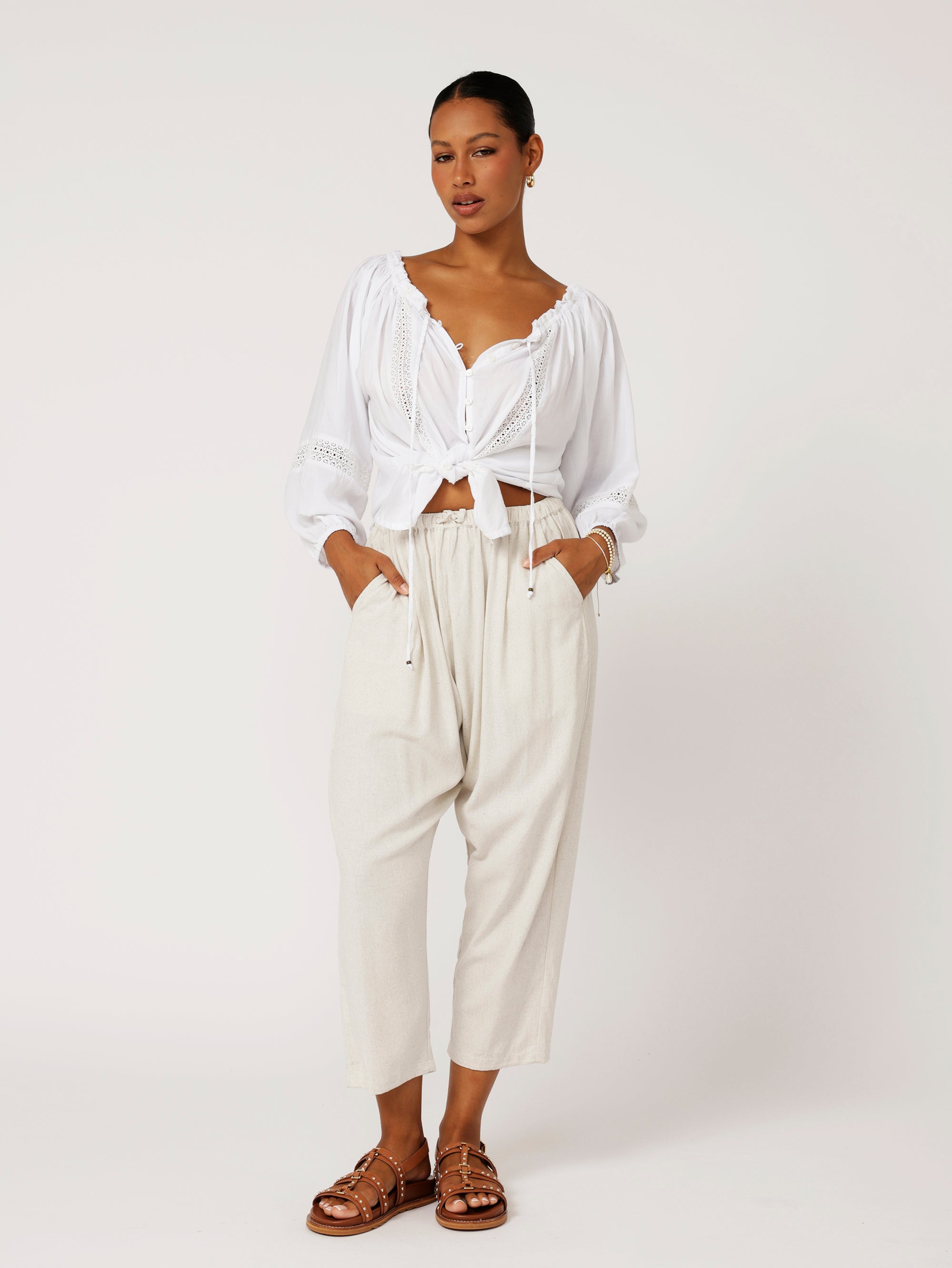 Slouch Pant | Natural | Linen Viscose