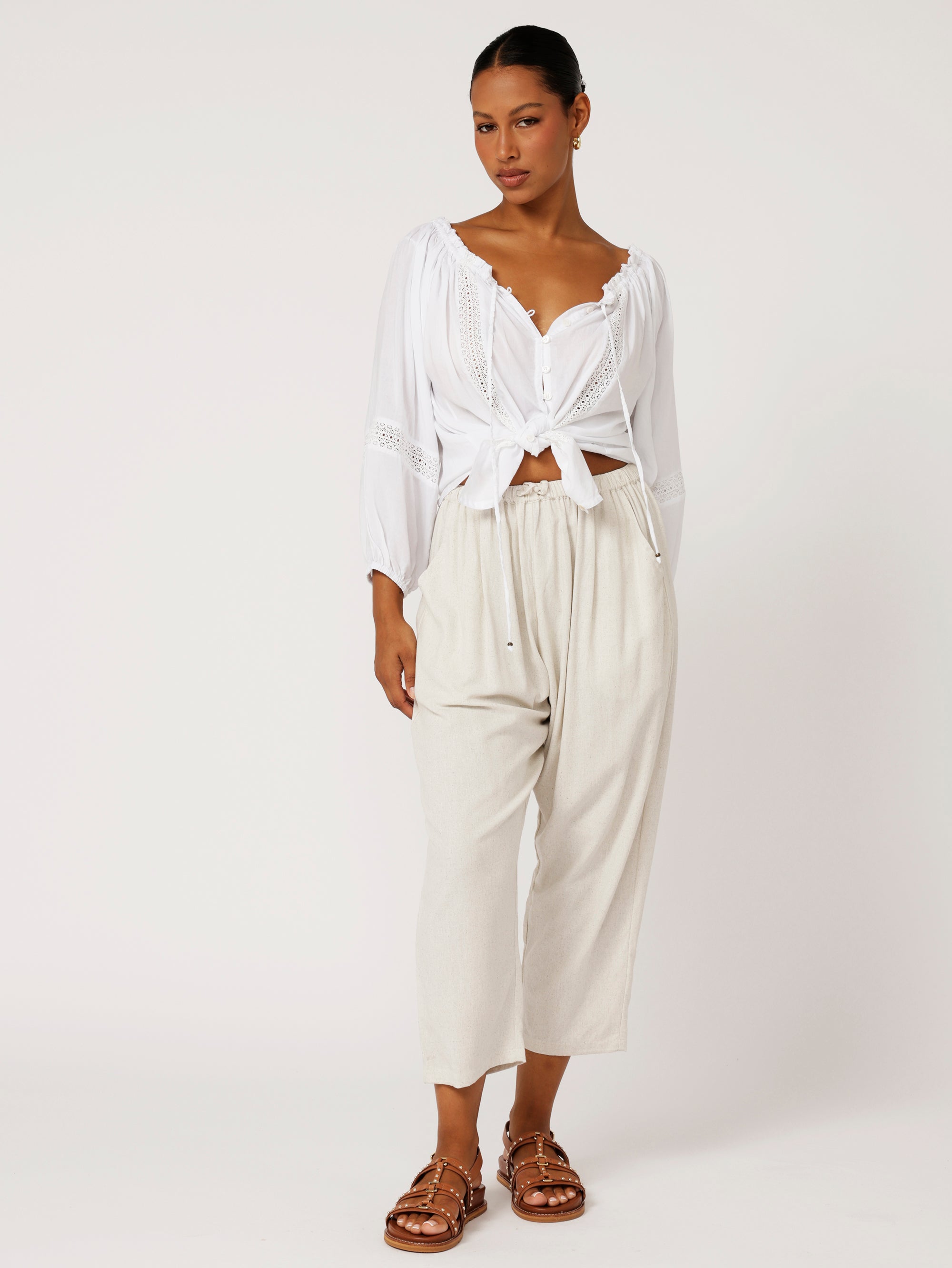 Slouch Pant | Natural | Linen Viscose