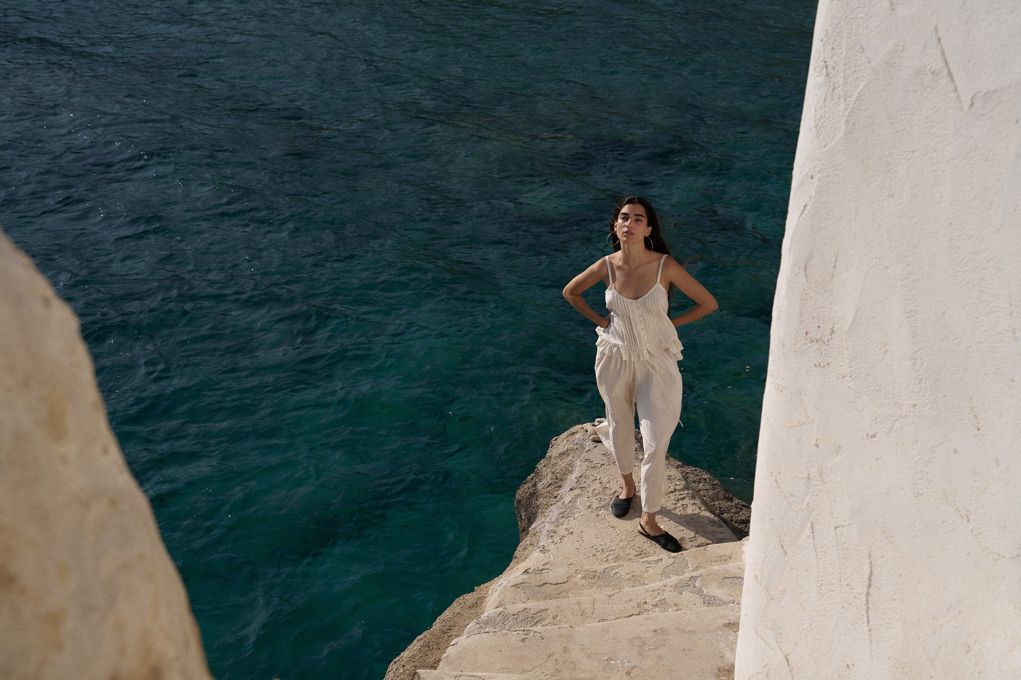 Lily Rose Cropped Singlet | Natural - Saffron Road