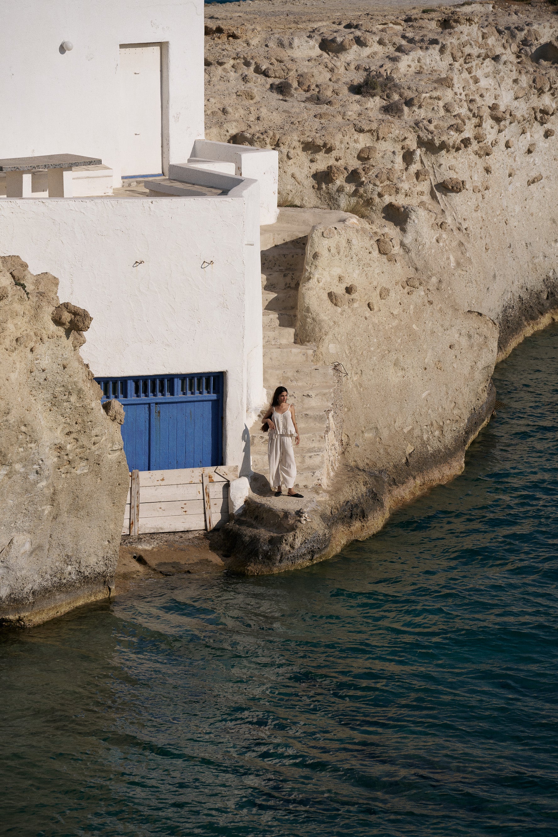 Lily Rose Cropped Singlet | Natural - Saffron Road